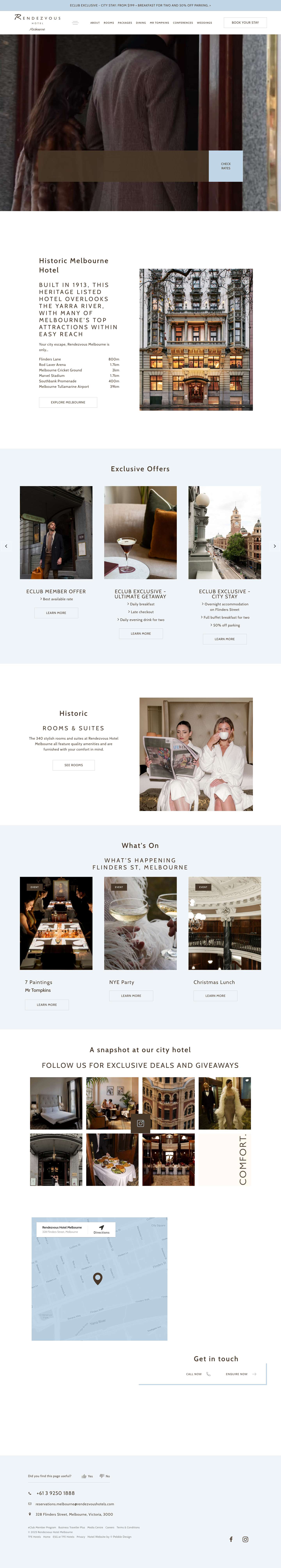 Rendezvous Hotel Melbourne - Historical Hotel Accommodation - Full Screenshot