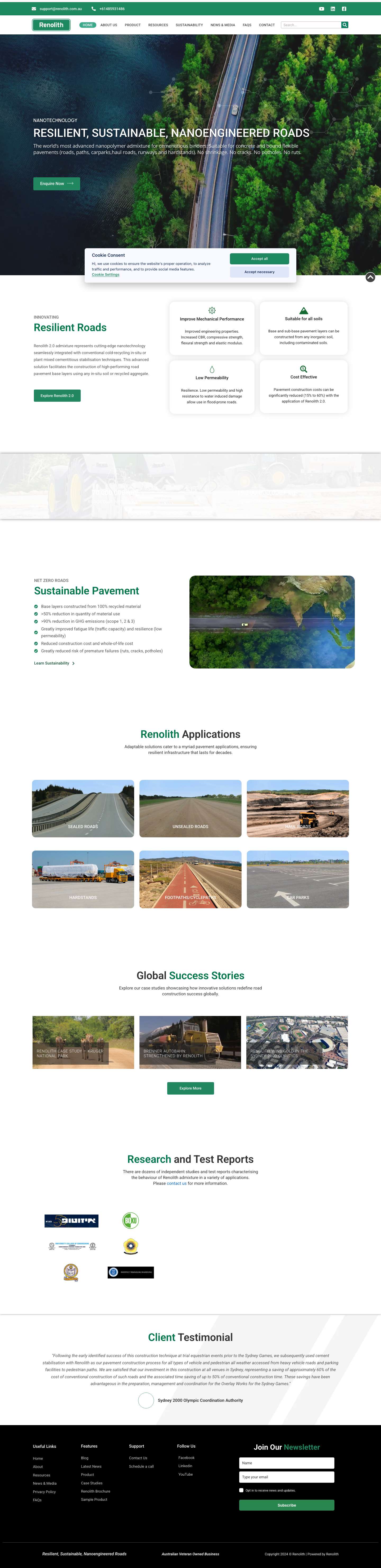 Resilient, Sustainable, Nanoengineered Roads - Full Screenshot