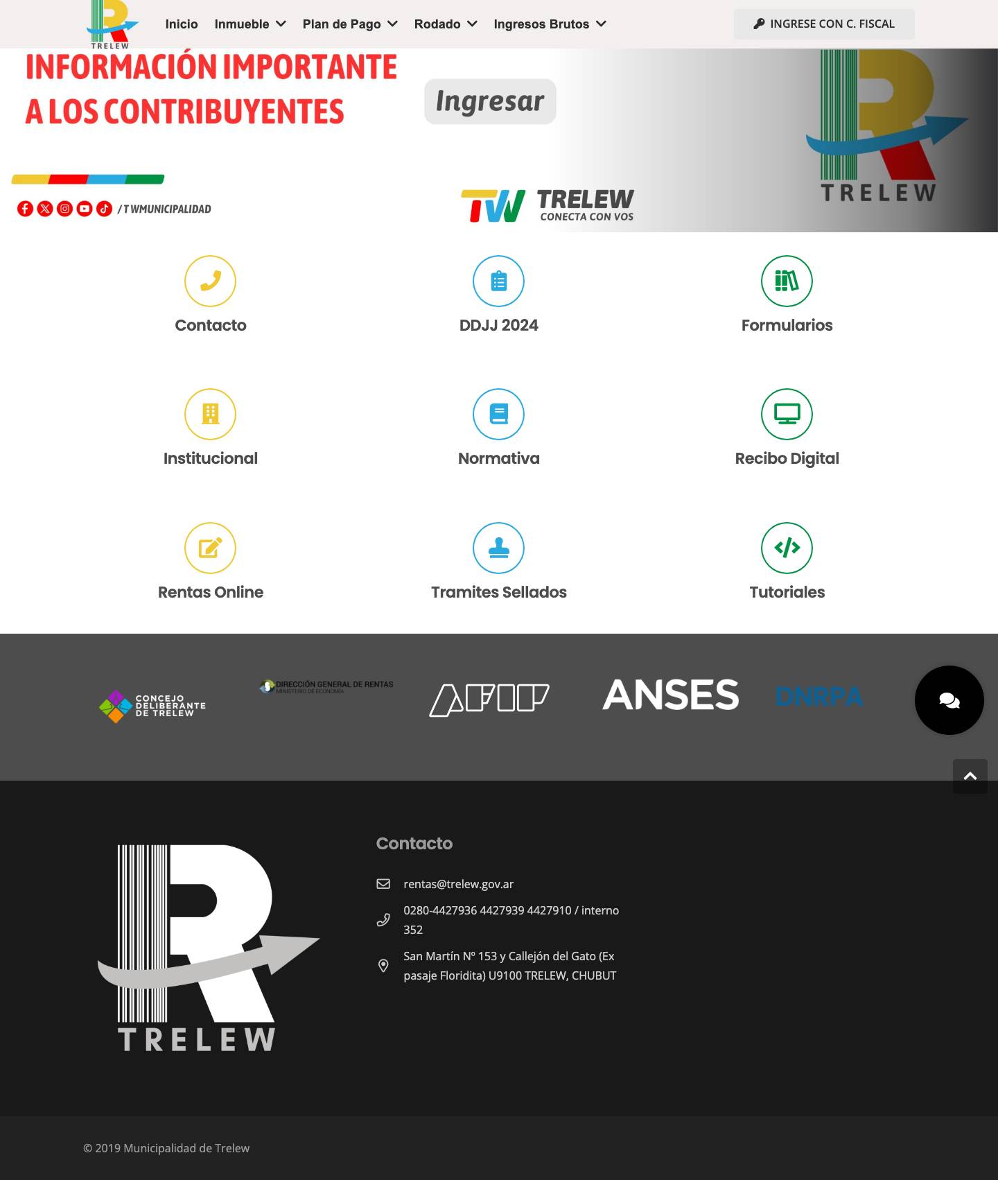 Rentas – Municipalidad de Trelew - Full Screenshot