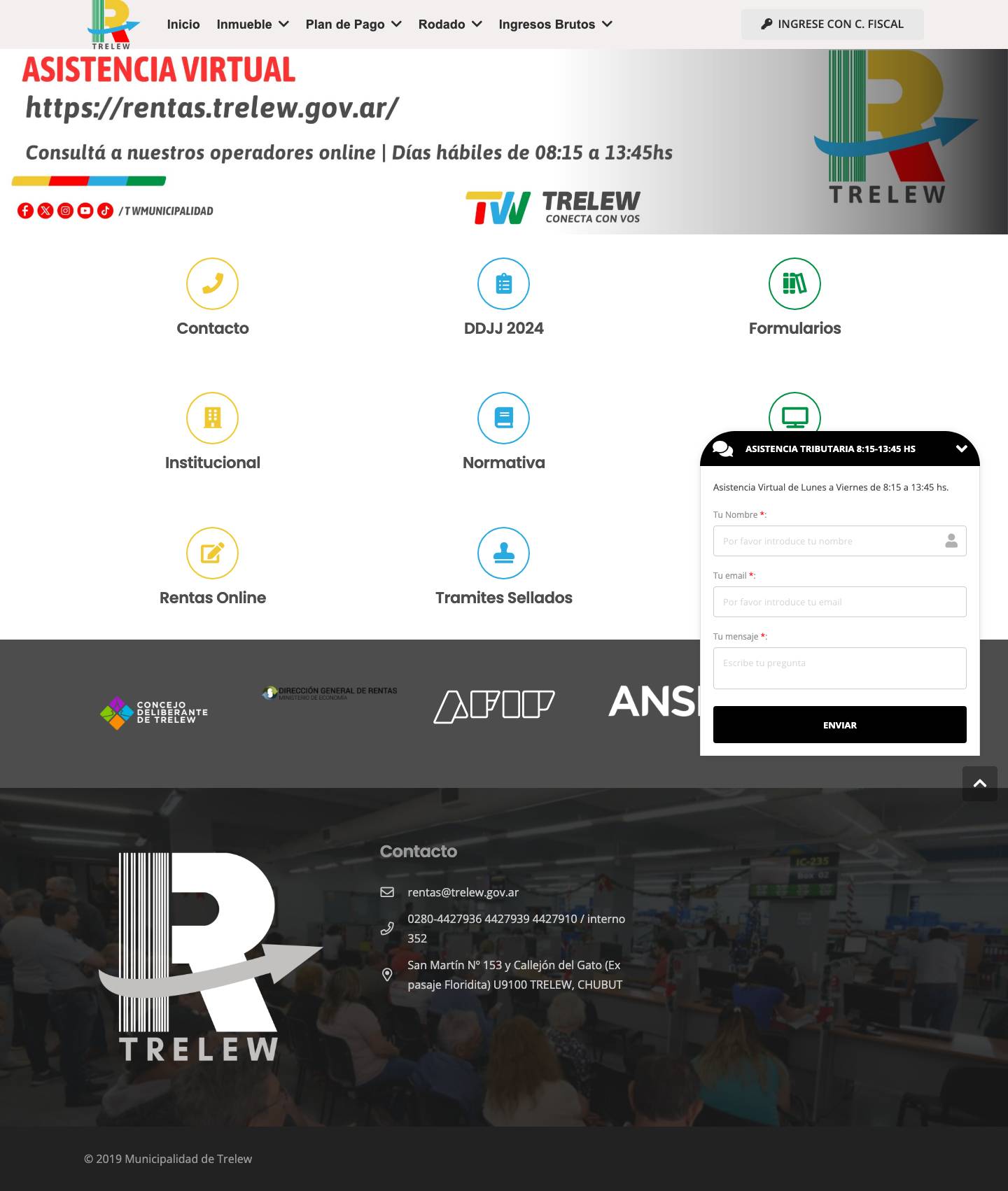 Rentas – Municipalidad de Trelew - Full Screenshot