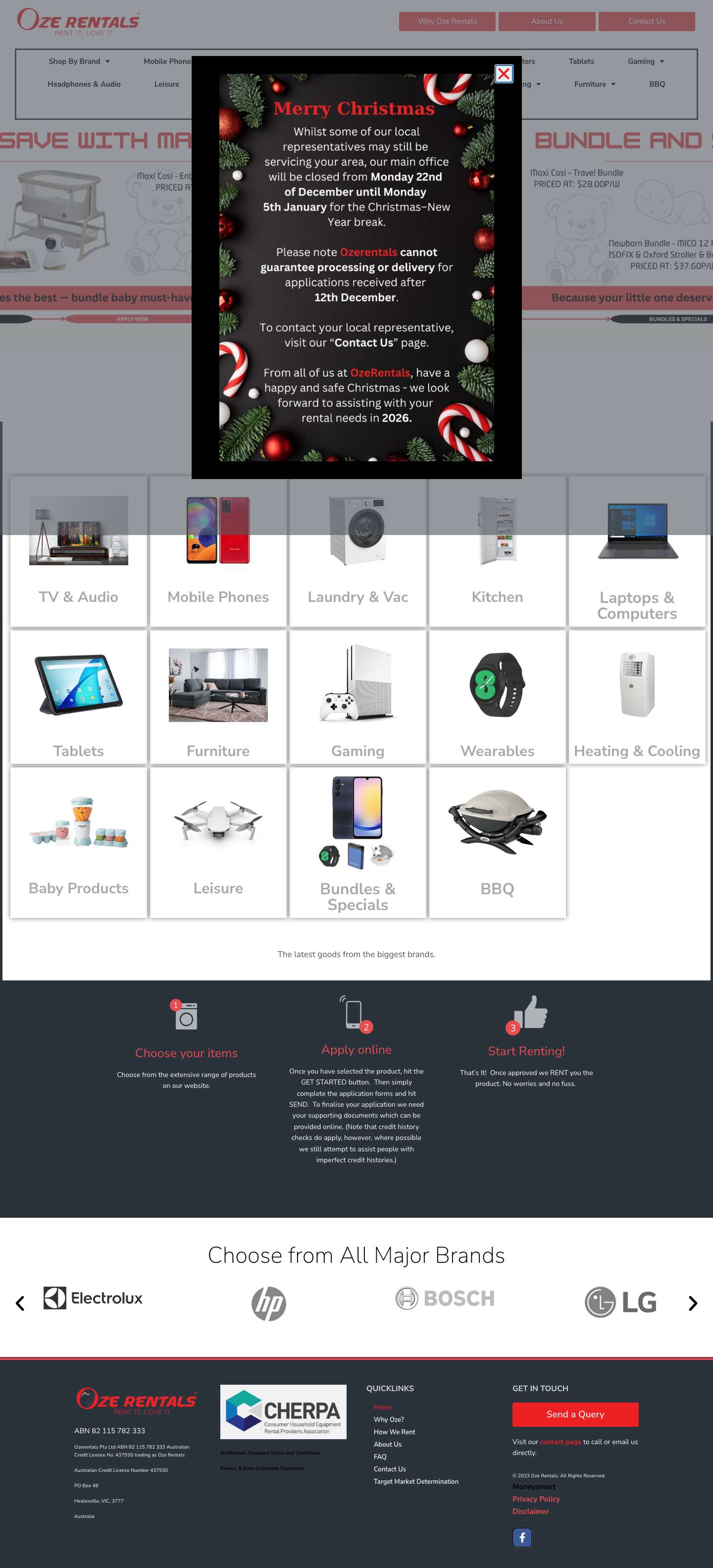 Oze Rentals - Full Screenshot