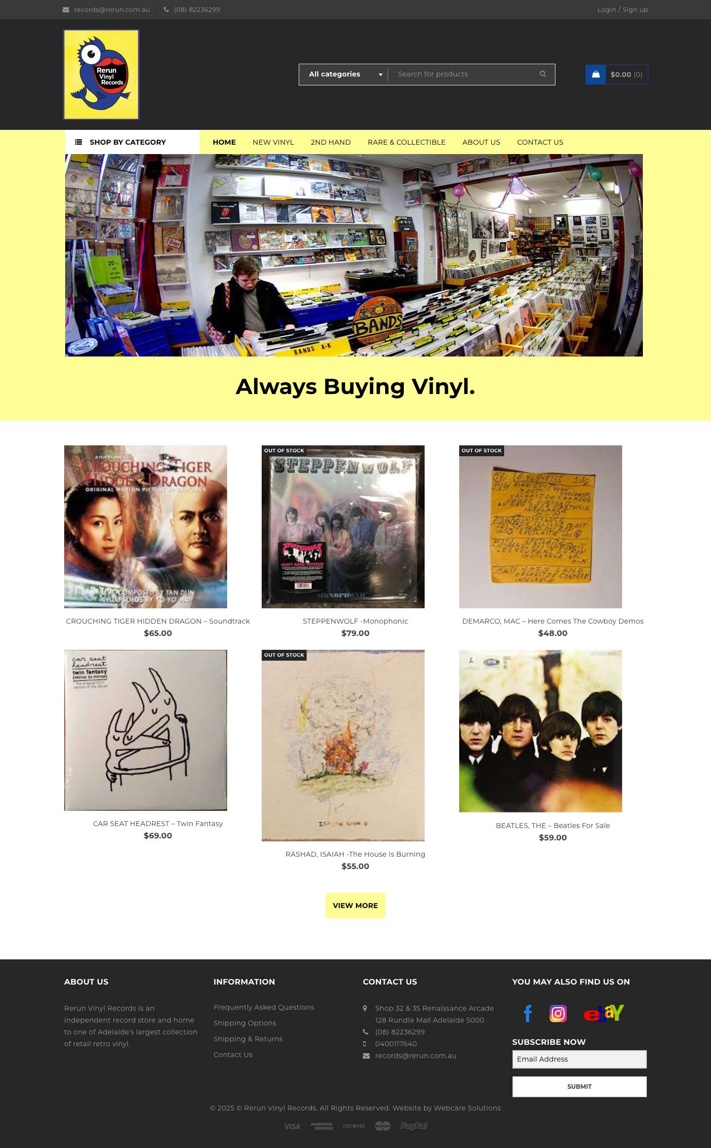 Buy & Sell Records | Rerun Records & Photography - Full Screenshot