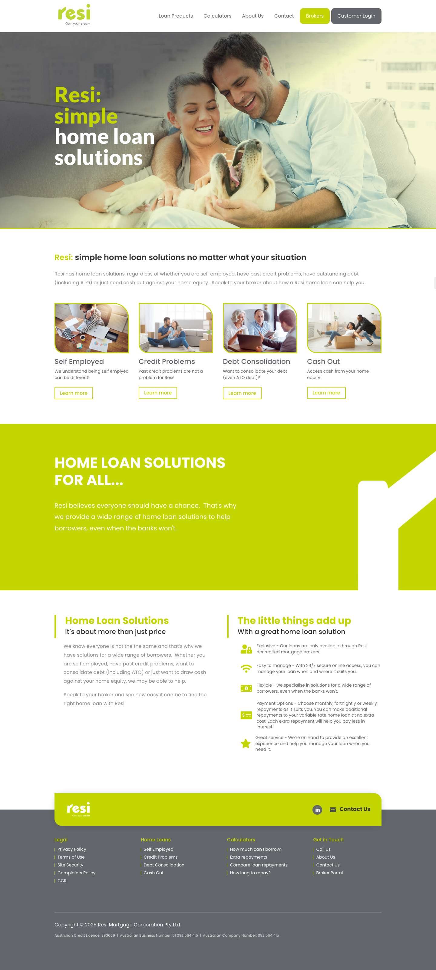 Resi Home Loans | Mortgages - Full Screenshot