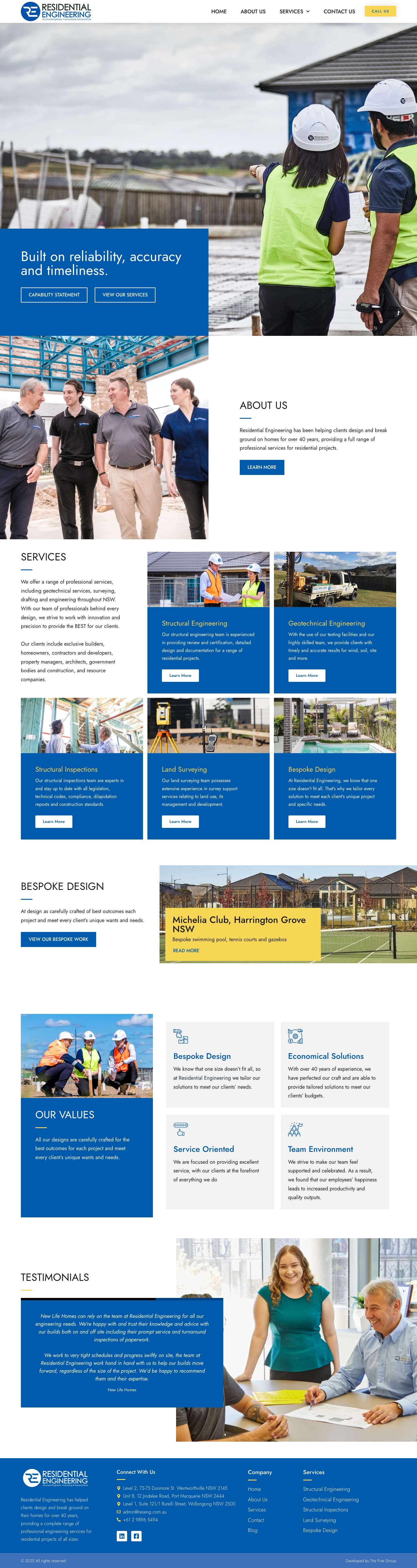 Residential Engineering NSW - Full Screenshot