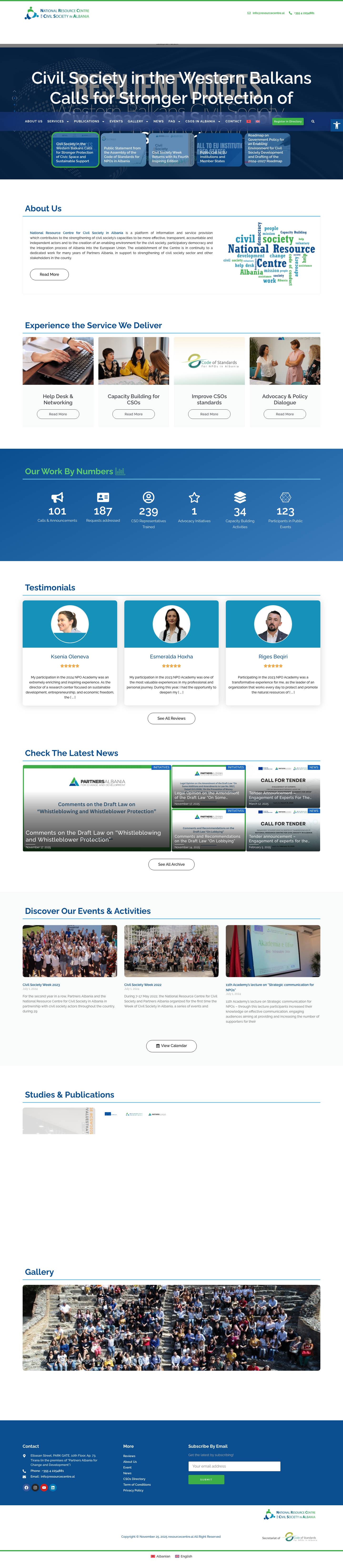 National Resource Centre for Civil Society in AlbaniaAccessibility ToolsIncrease TextDecrease TextGrayscaleHigh ContrastNegative ContrastLight BackgroundLinks UnderlineReadable FontReset - Full Screenshot