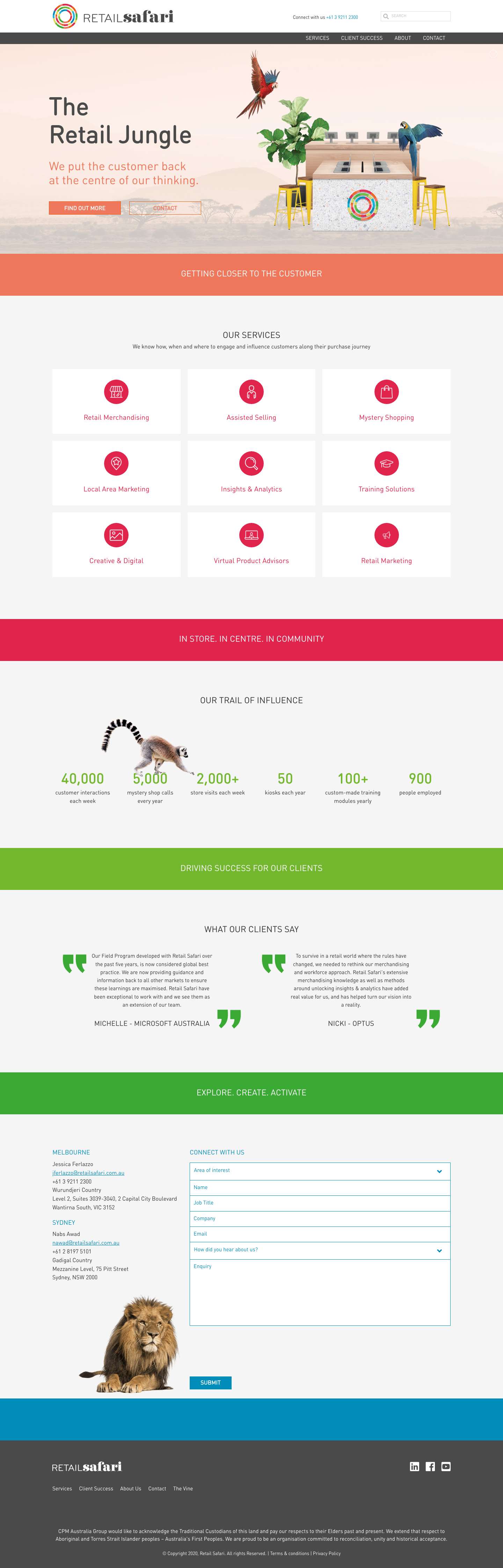 Retail Safari | Specialists in Retail Marketing and Field Sales - Full Screenshot