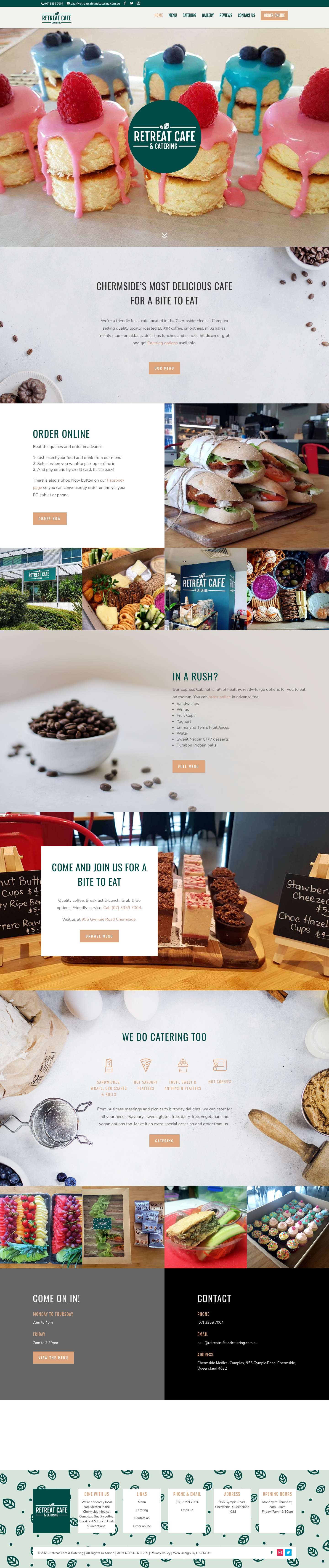 Cafe & Catering Chermside | Retreat Cafe & Catering Chermside - Full Screenshot