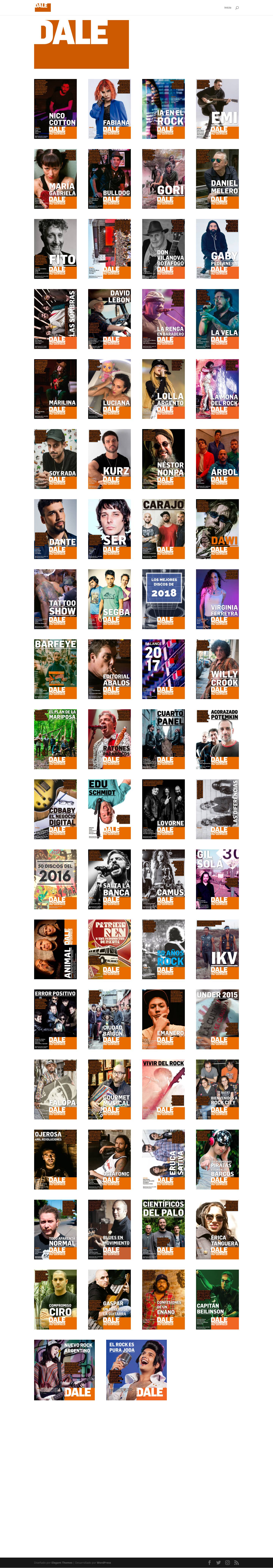 Revista Dale | Para leer sobre rock - Full Screenshot