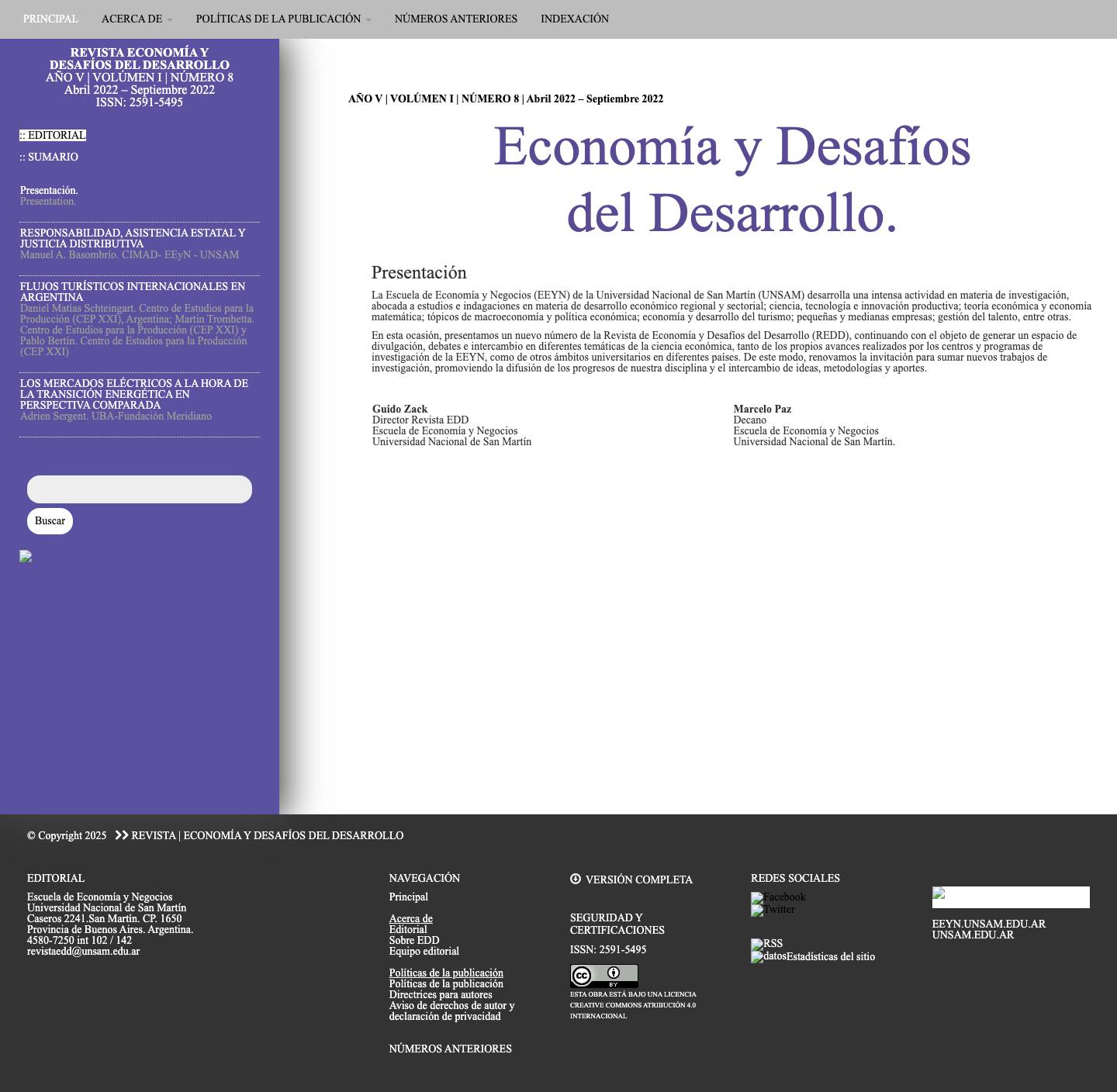 Revista | Economía y Desafíos del desarrollo - Full Screenshot