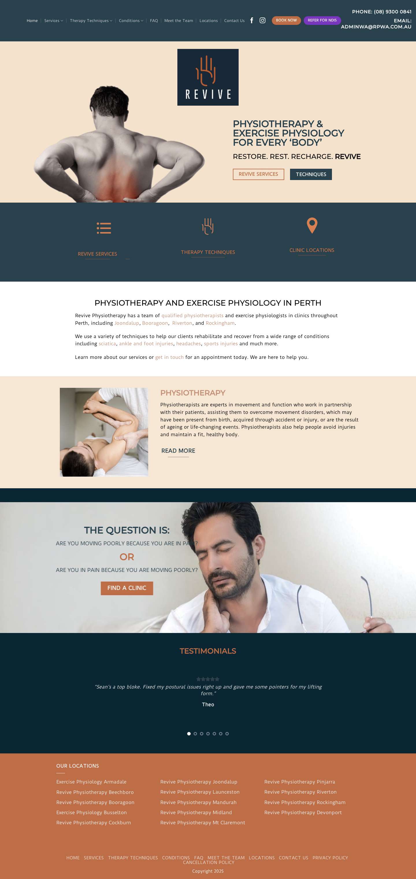Perth Physiotherapists | Physios in Perth, WA | Revive Physiotherapy - Full Screenshot