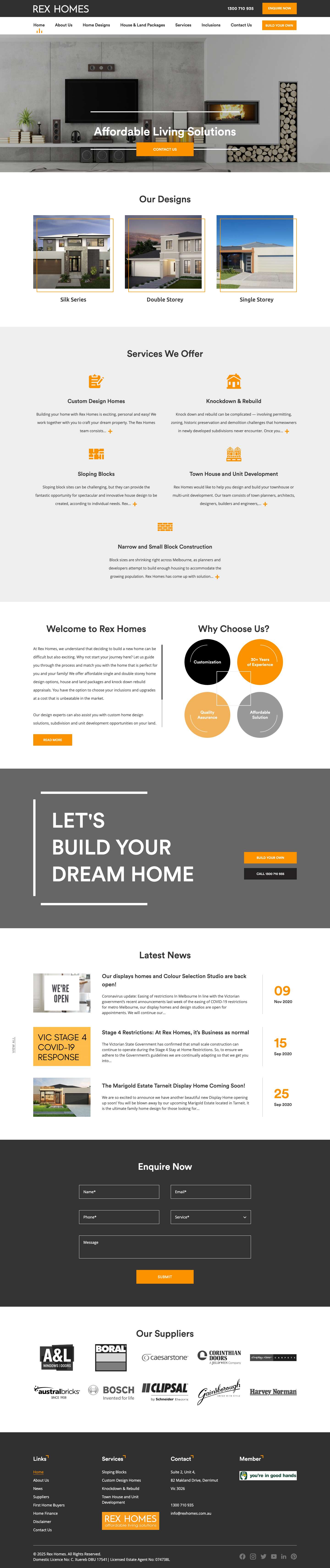 Home - Rex Homes - Full Screenshot