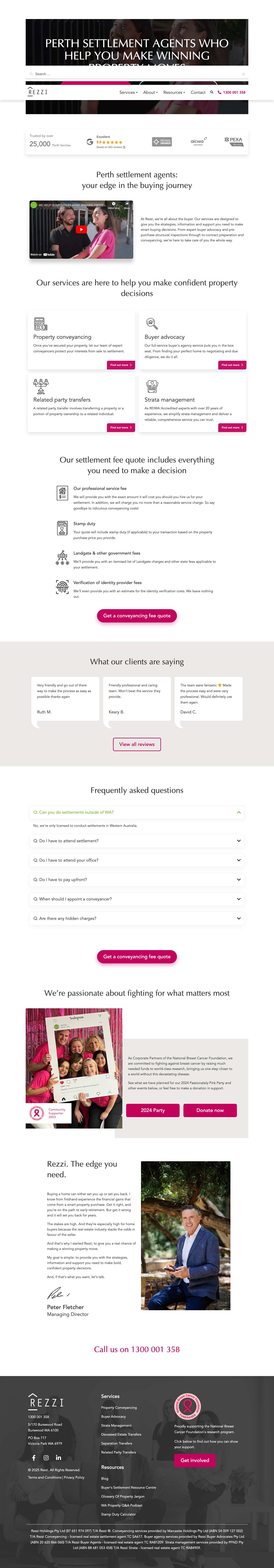 Experienced Settlement Agents in Perth | Rezzi - Full Screenshot