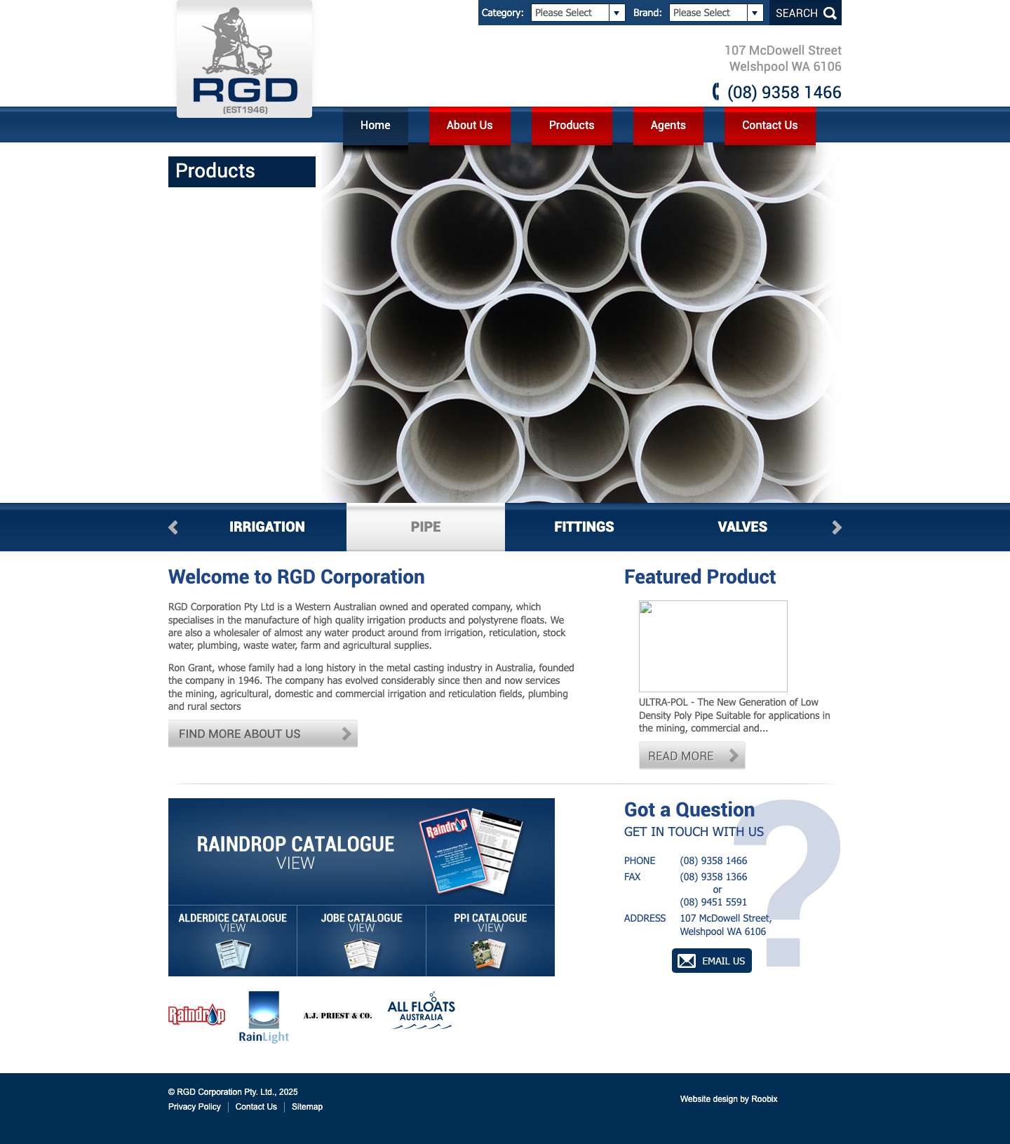 RGD Corporation Pty. Ltd. | Irrigation & Landscape Lighting, Metal CastingsRGD Corporation | RGD Corporation Pty. Ltd. - Full Screenshot