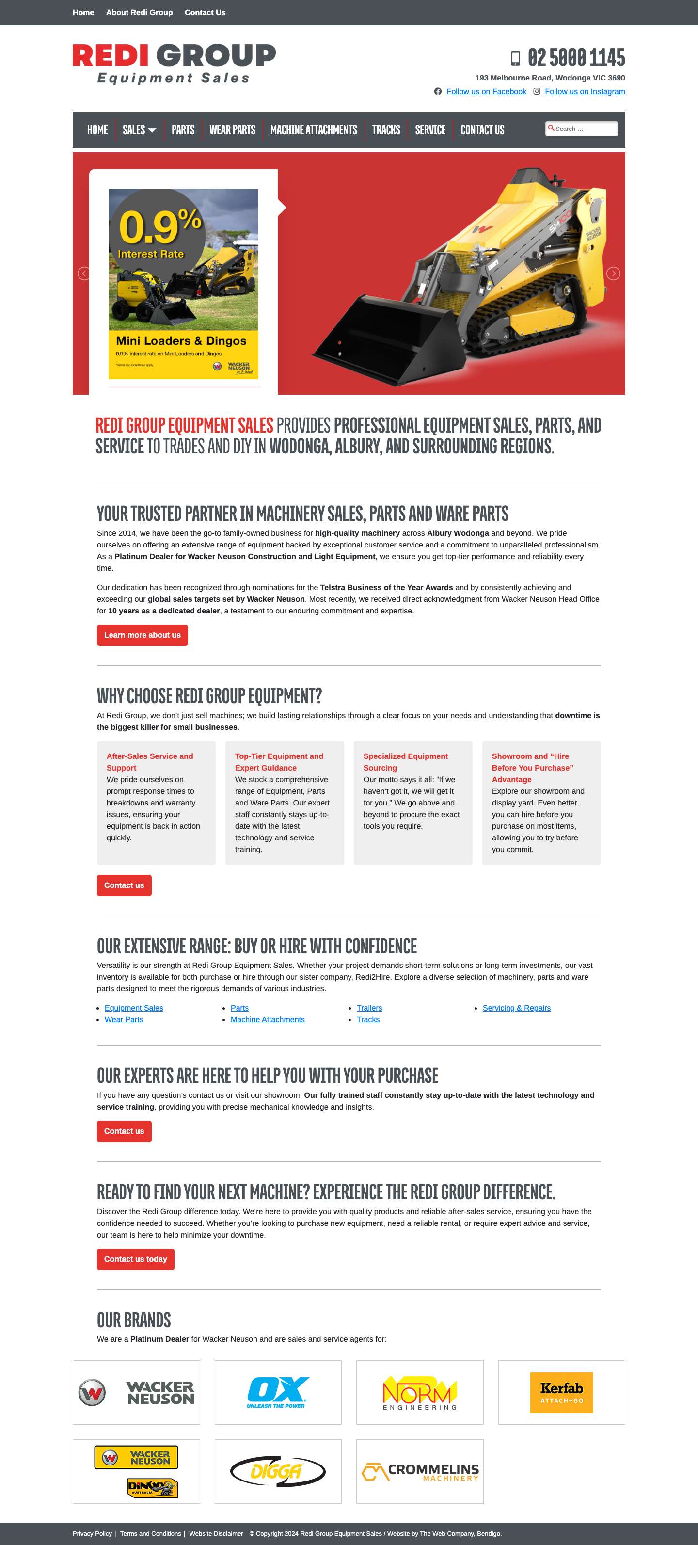 Home - Redi Group Equipment Sales - Full Screenshot