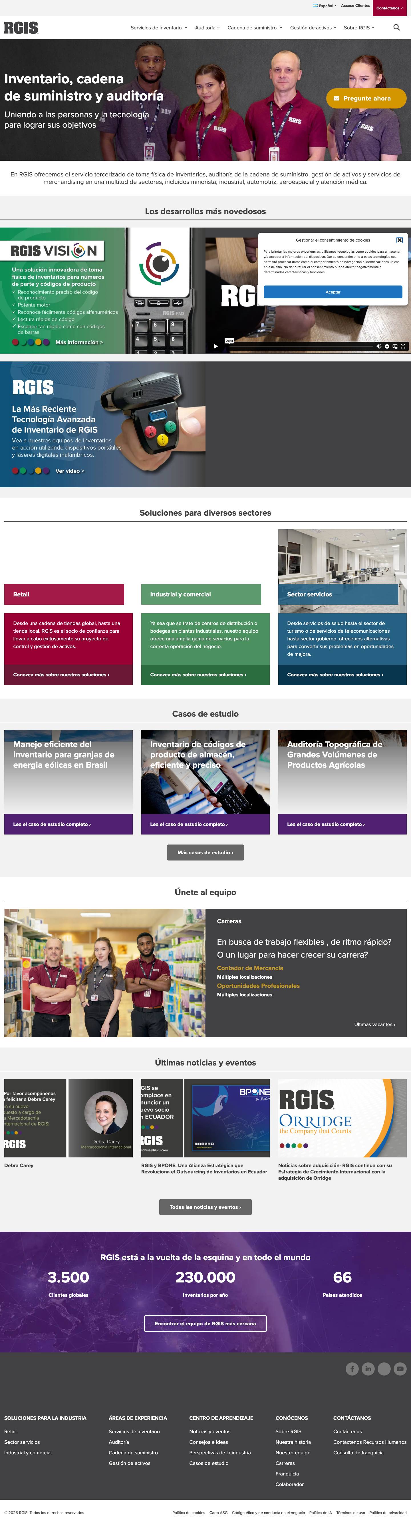 Inventario, cadena de suministro y auditoría | RGIS - Full Screenshot