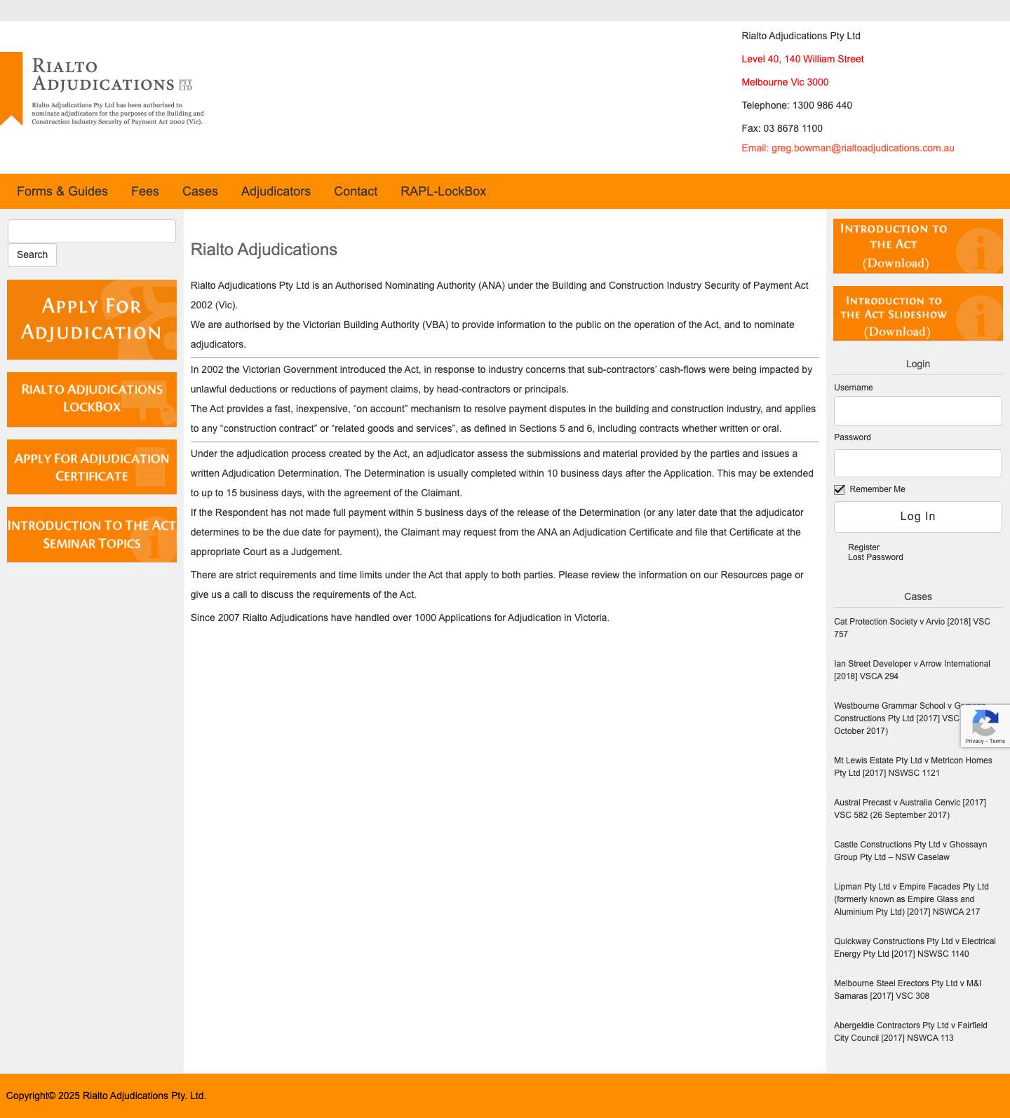 Rialto Adjudications - Full Screenshot