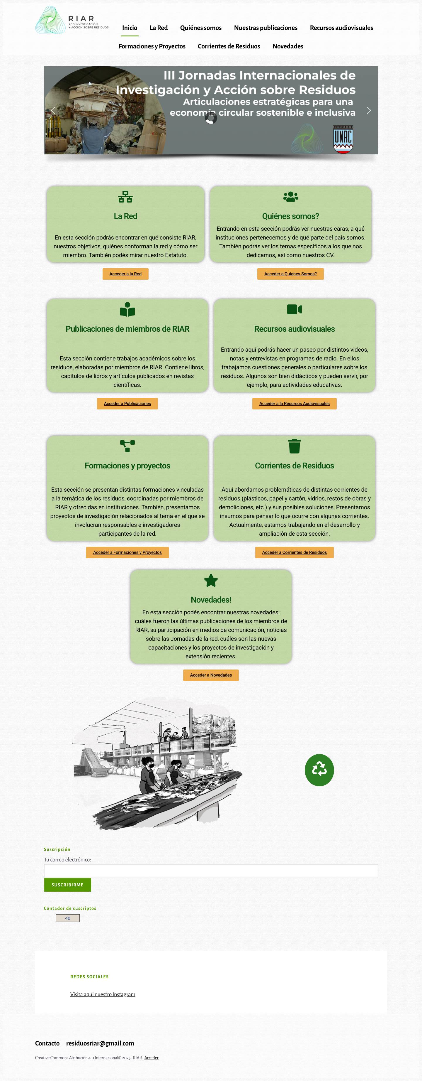 RIAR – Red de Investigacion y Accion sobre los residuos - Full Screenshot