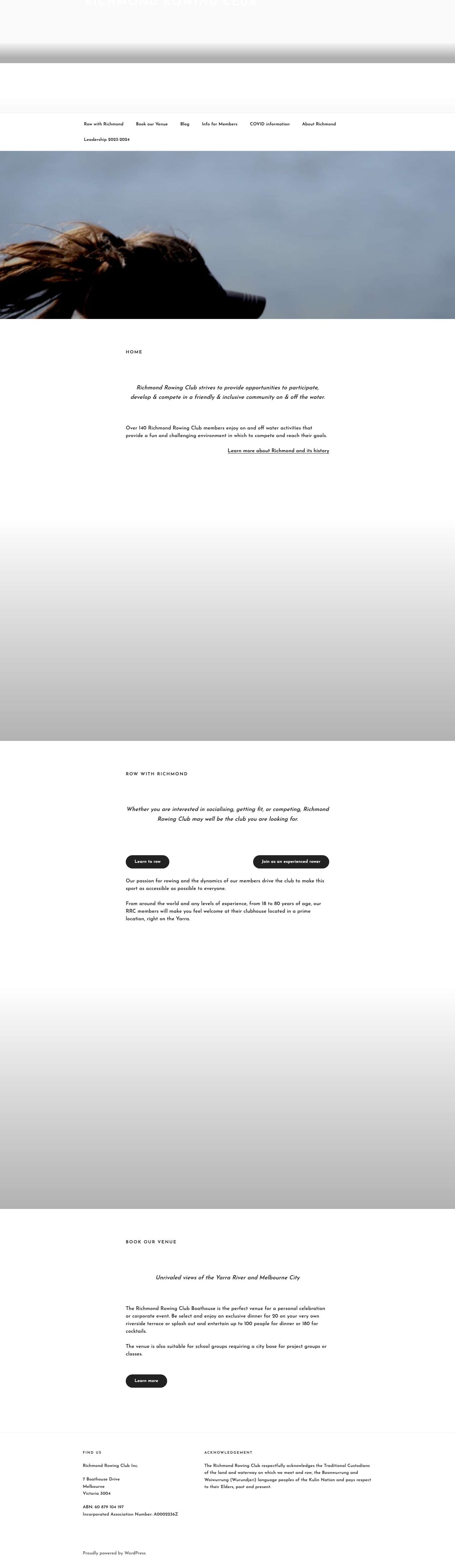 Home - Richmond Rowing Club - Full Screenshot