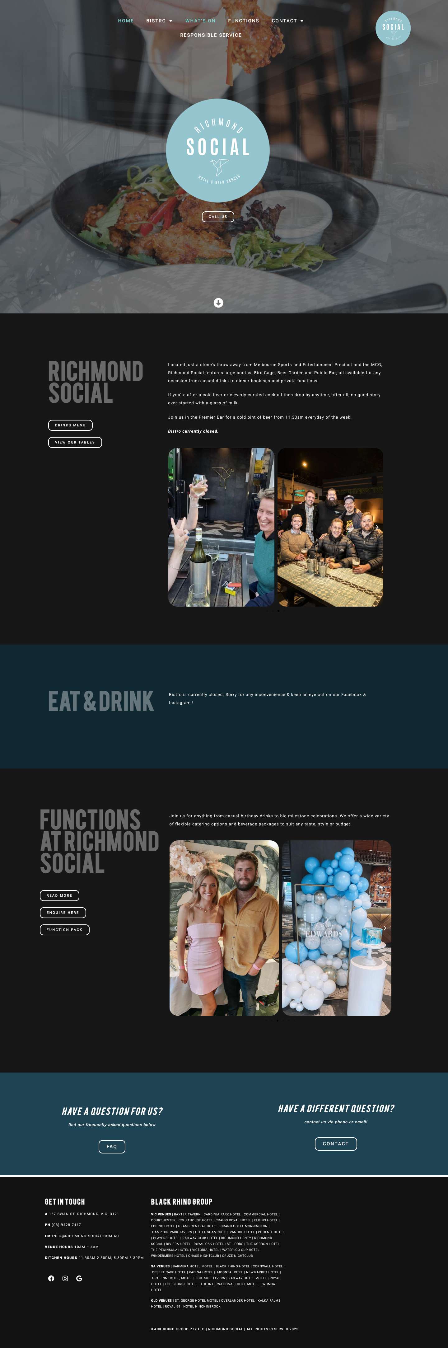 Richmond Social – Hotel and Beer Garden - Full Screenshot