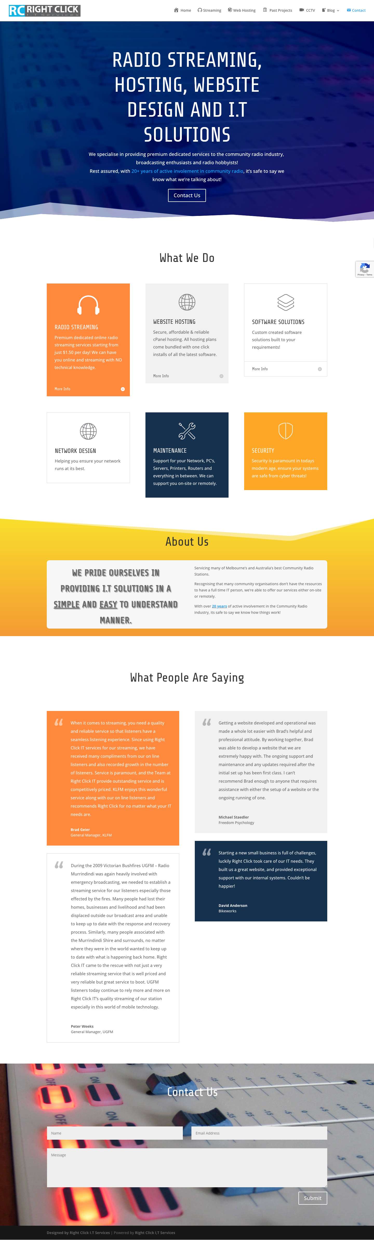 Home – Right Click I.T Services - Full Screenshot