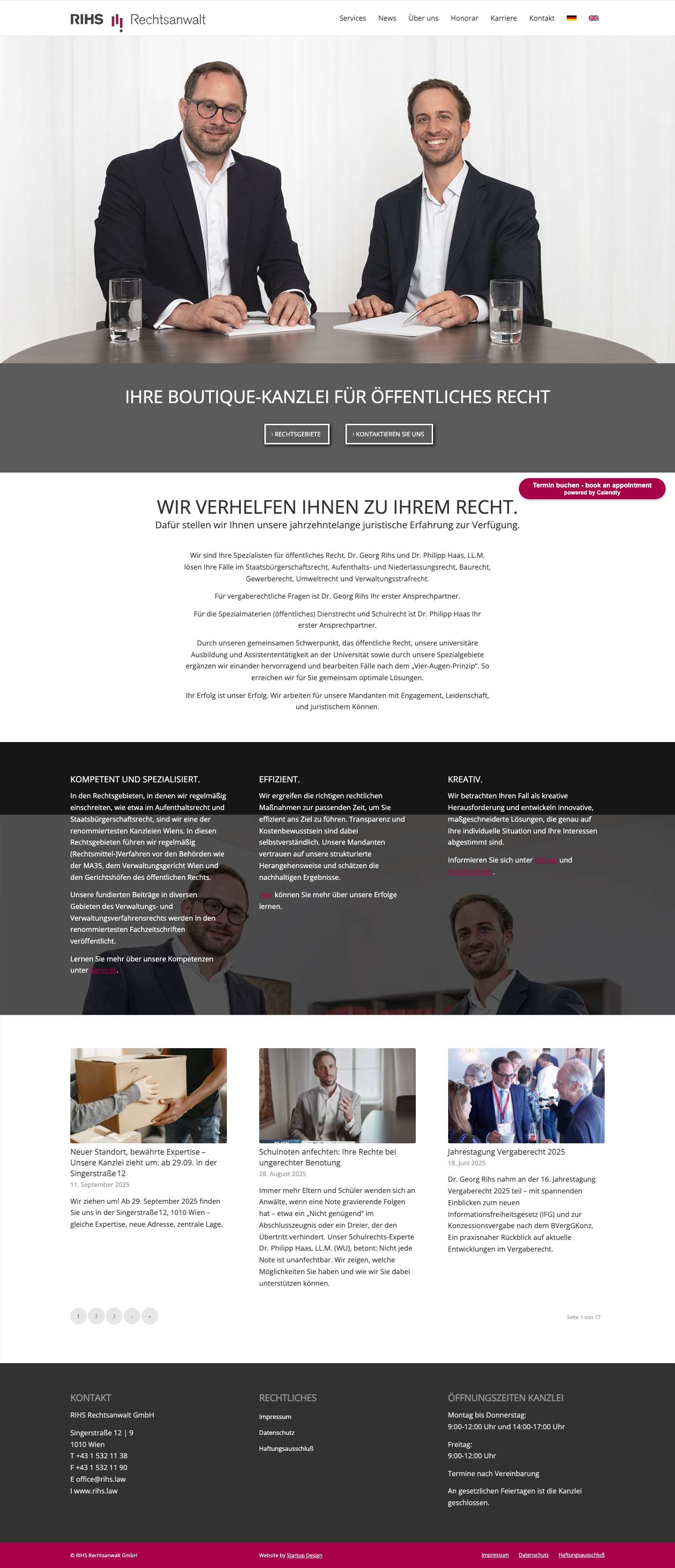 Kanzlei RIHS — Rechtsanwälte für Öffentliches Recht - Full Screenshot