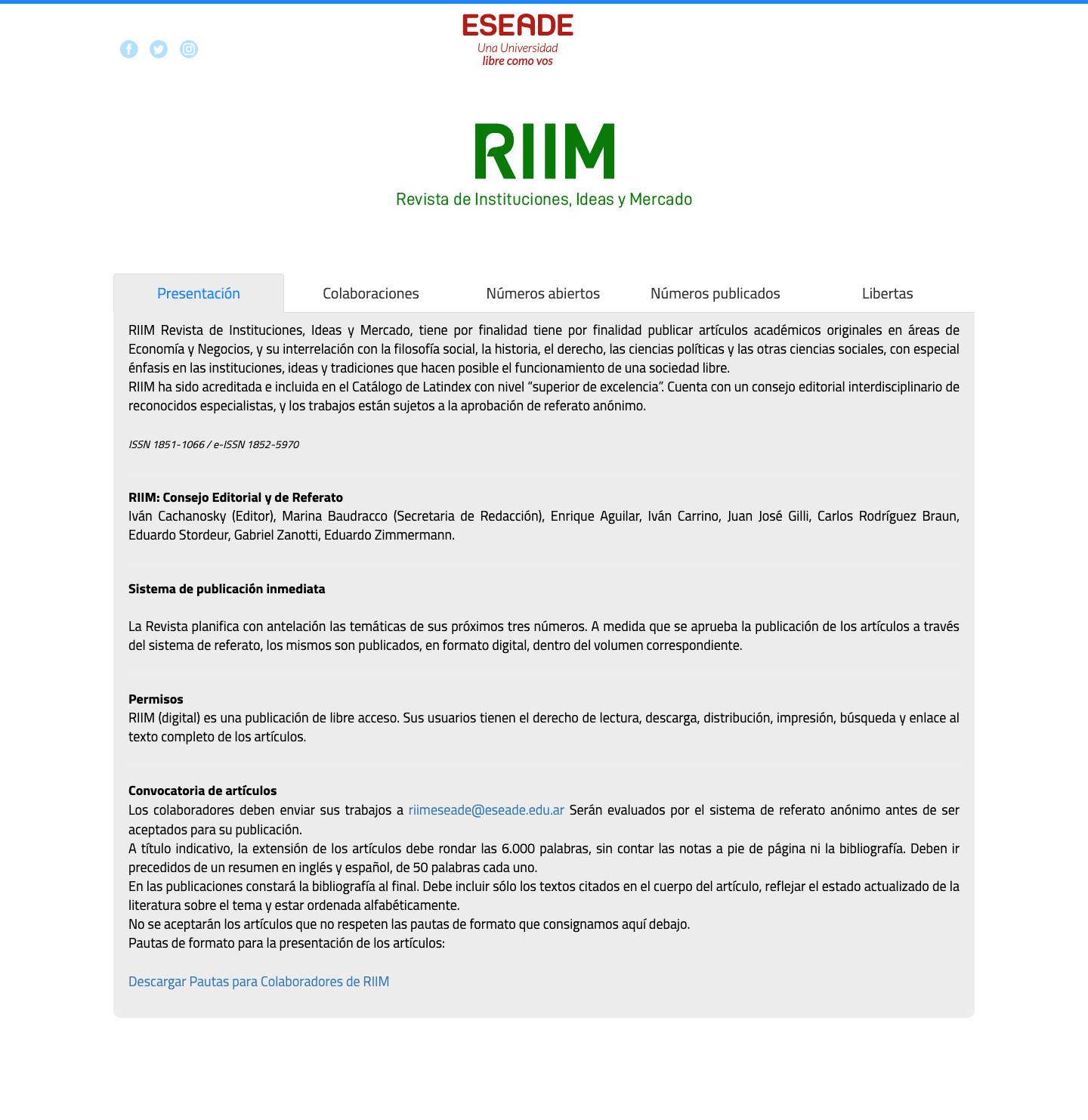 ESEADE - Instituto Universitario - Full Screenshot