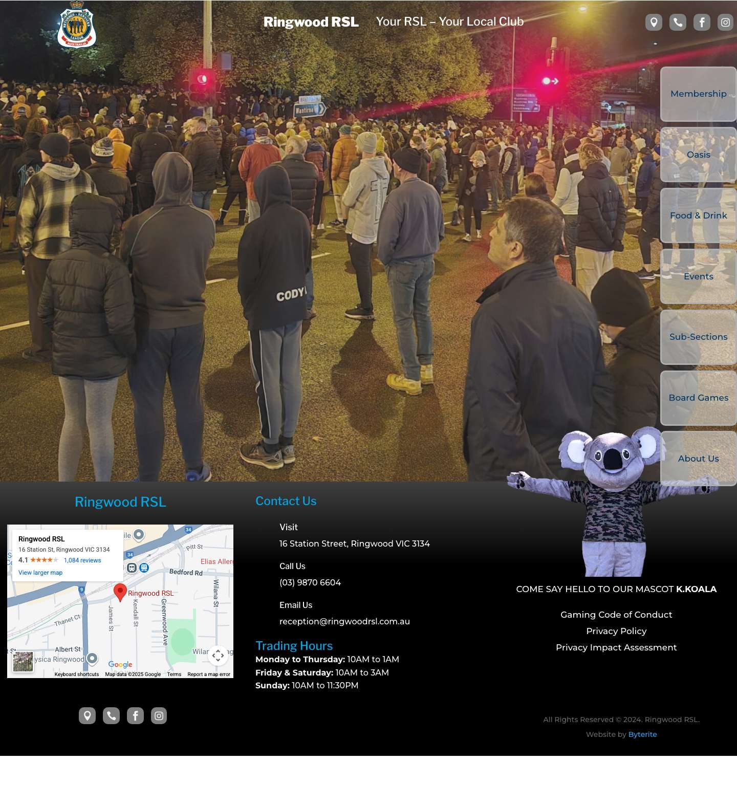 Ringwood RSL Melbourne | Your Local Club - Full Screenshot