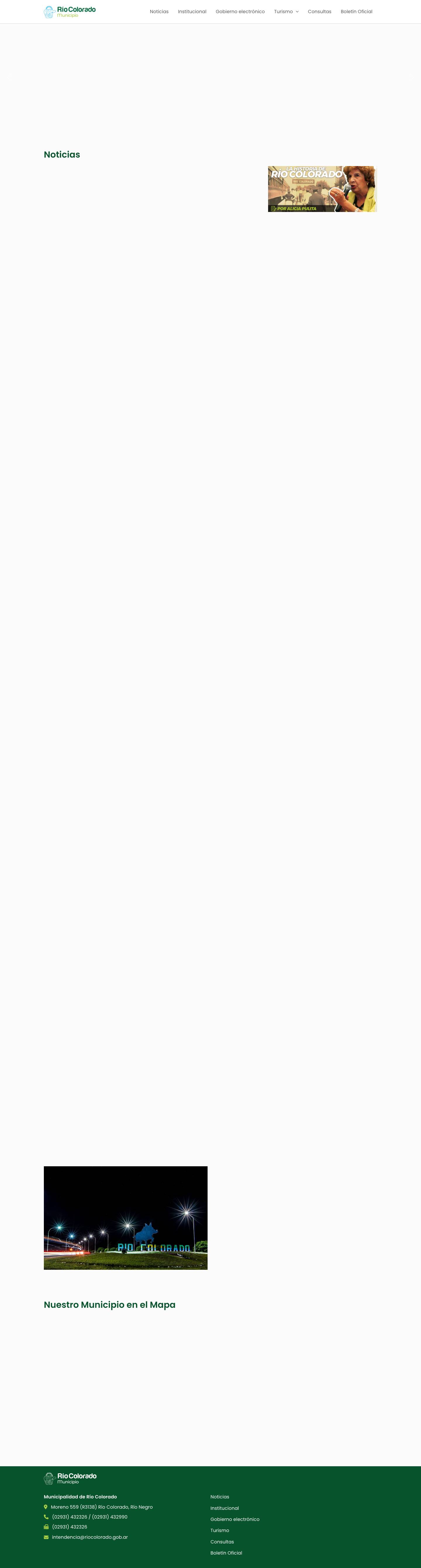Inicio - Municipalidad de Río Colorado - Full Screenshot