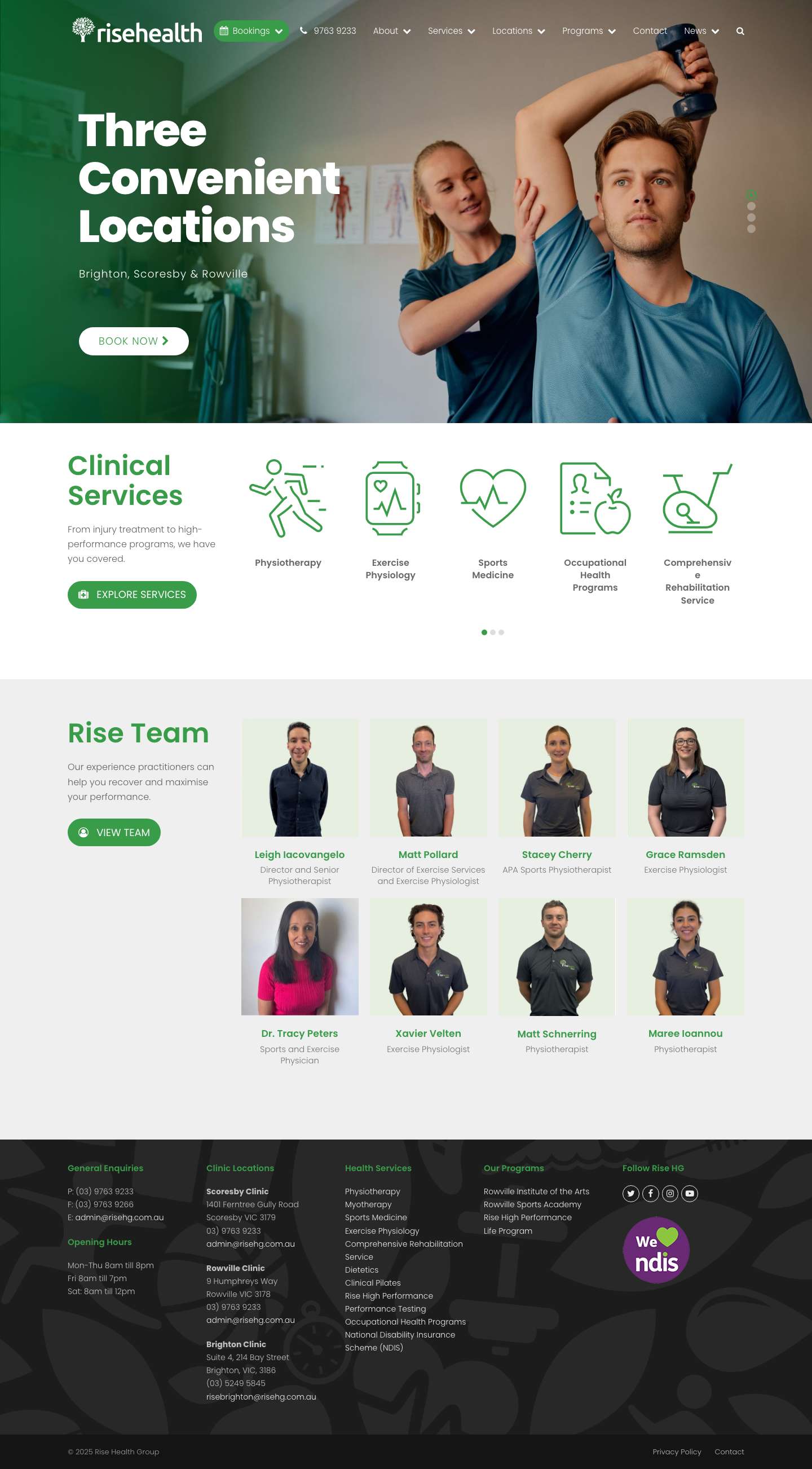 Physiotherapy, Podiatry, Myotherapy Services | Scoresby, Rowville, Brighton - Full Screenshot