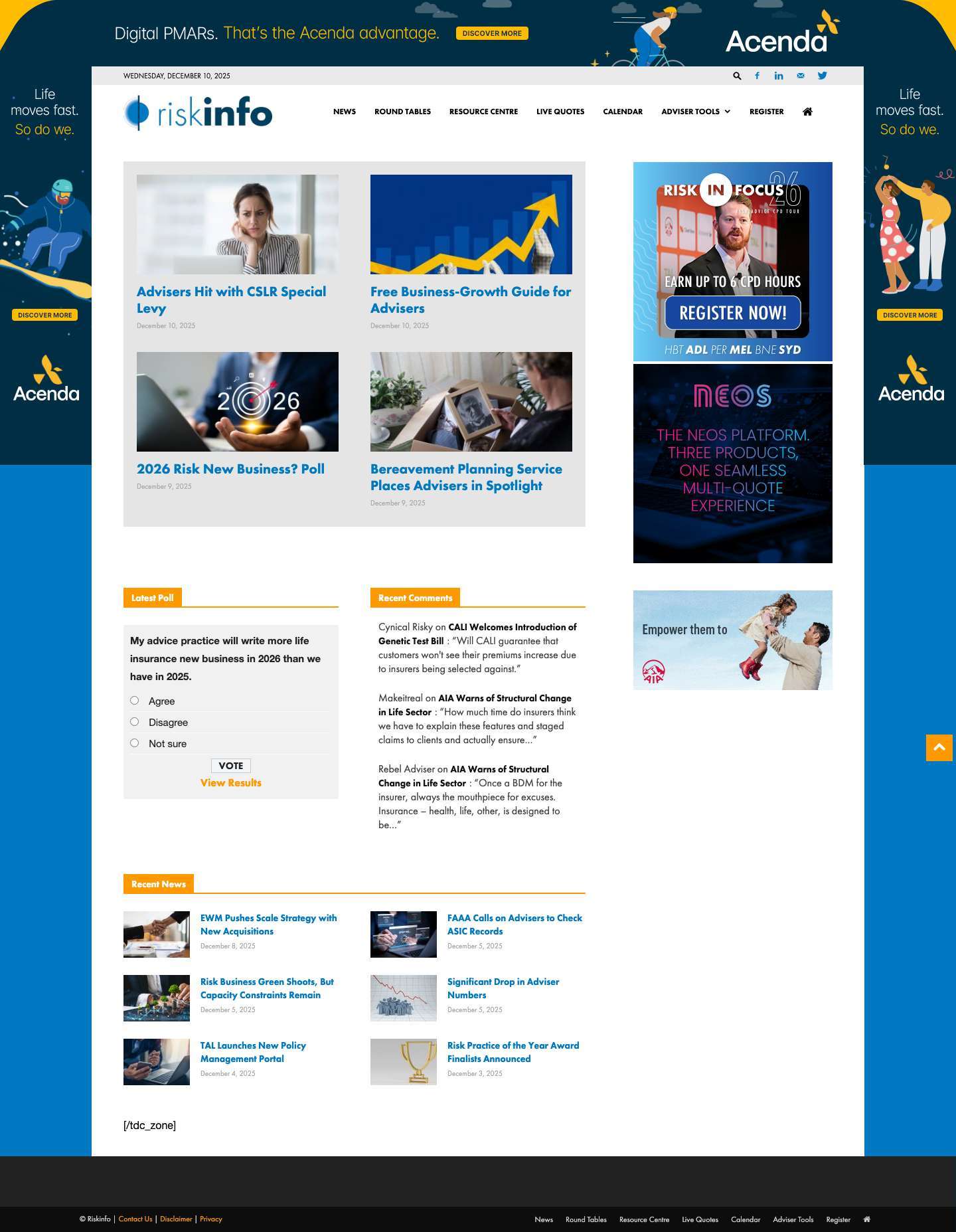 Home | riskinfo » News - Full Screenshot