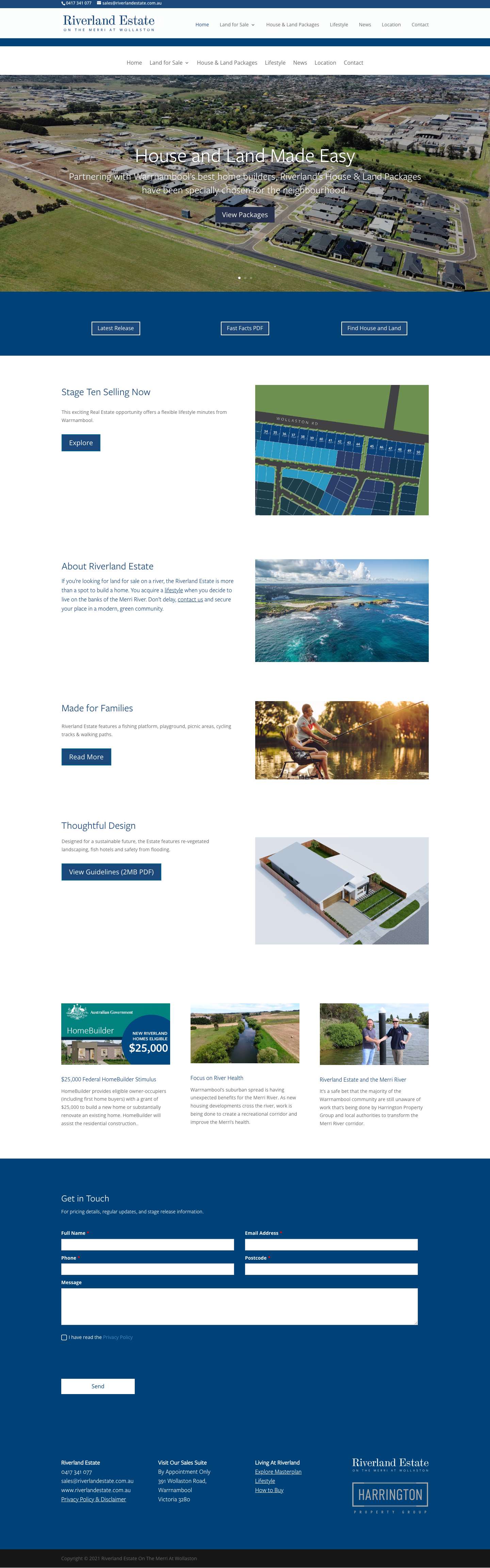 Home - Riverland Estate on the Merri at Wollaston - Full Screenshot