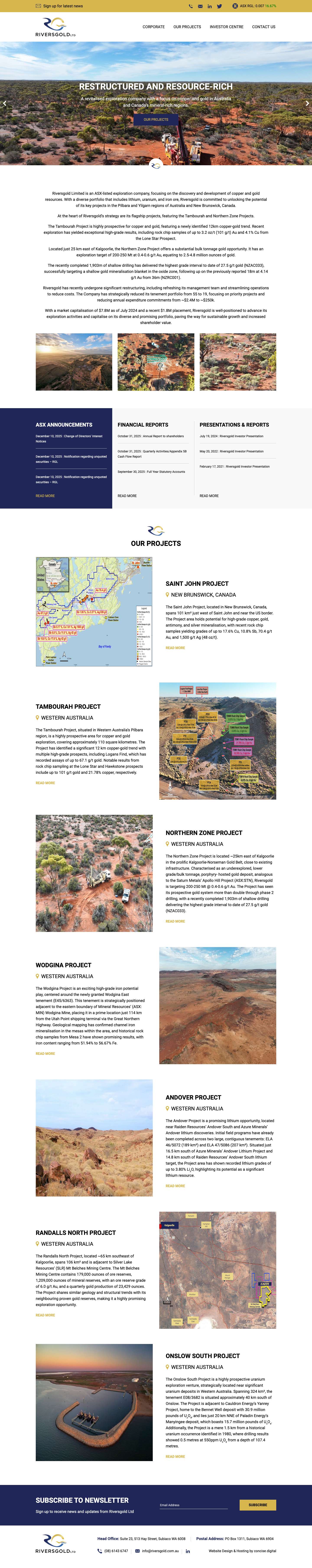 Home - Riversgold Limited - Full Screenshot