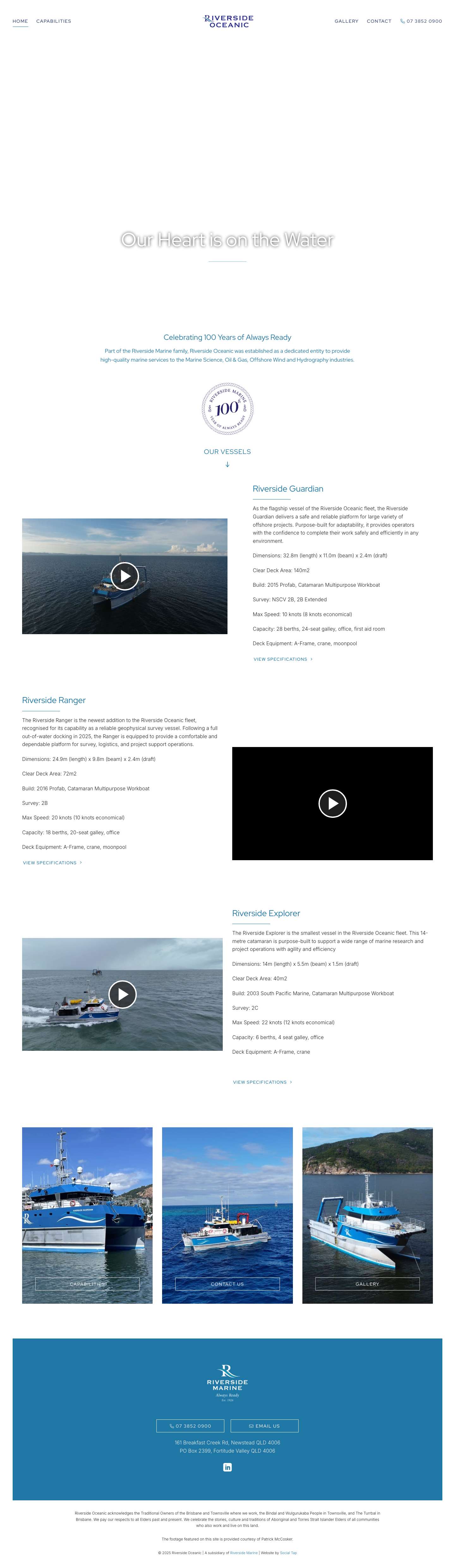 Riverside Oceanic | Marine Research and Hydrographic Survey Vessels - Full Screenshot