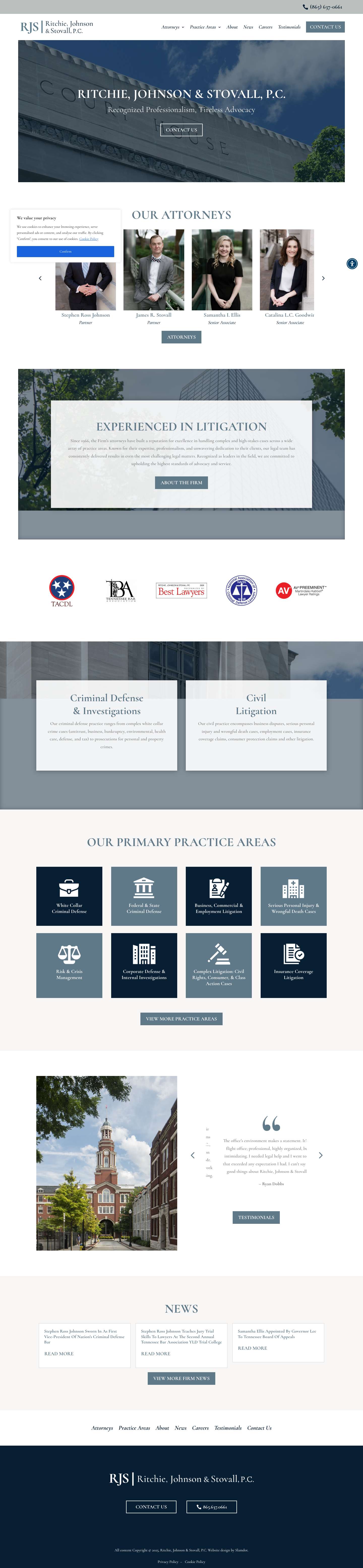 Ritchie, Johnson & Stovall, P.C. - Full Screenshot