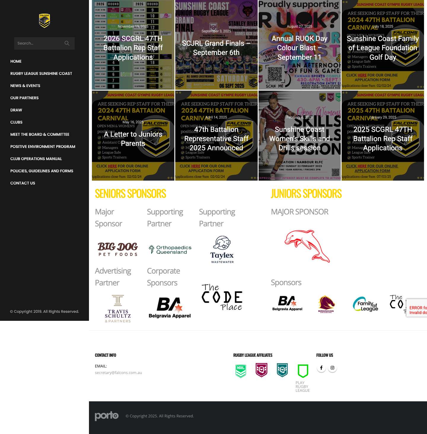 Rugby League Sunshine Coast. – Home of the Sunhine Coast’s Community Rugby League - Full Screenshot