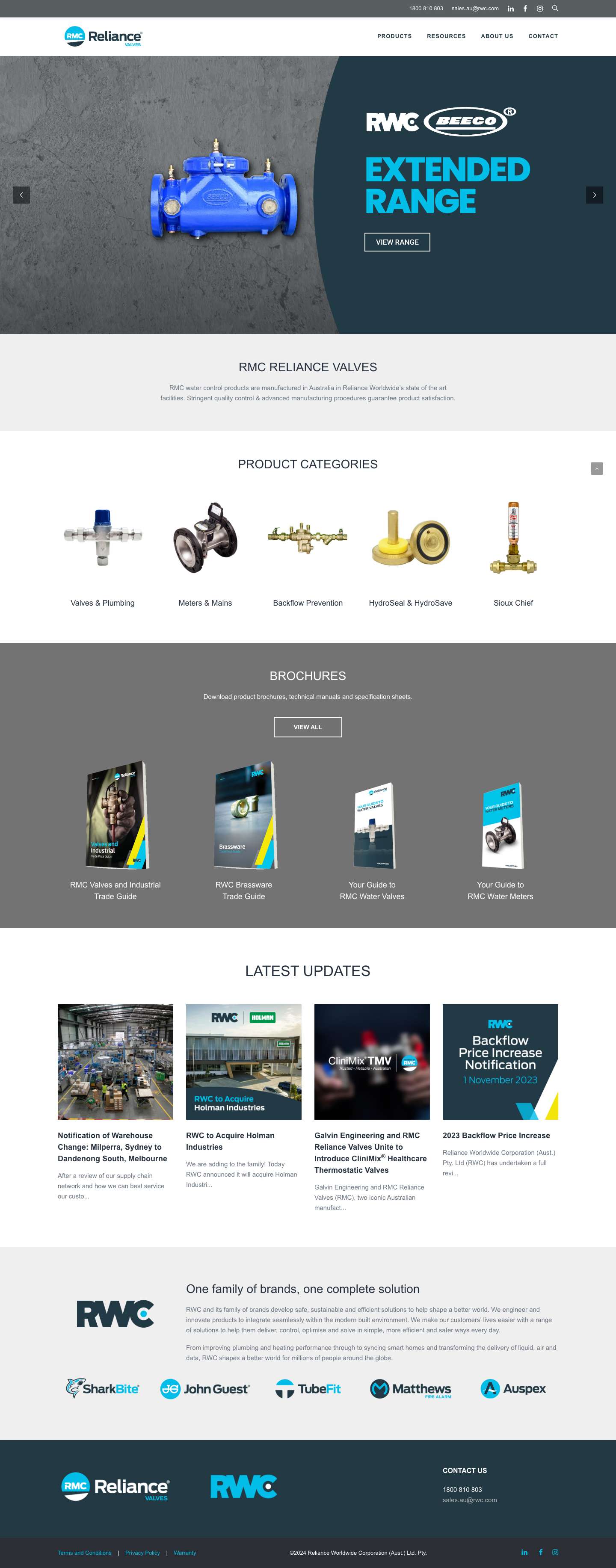 RMC Reliance Valves – Water Solutions - Full Screenshot