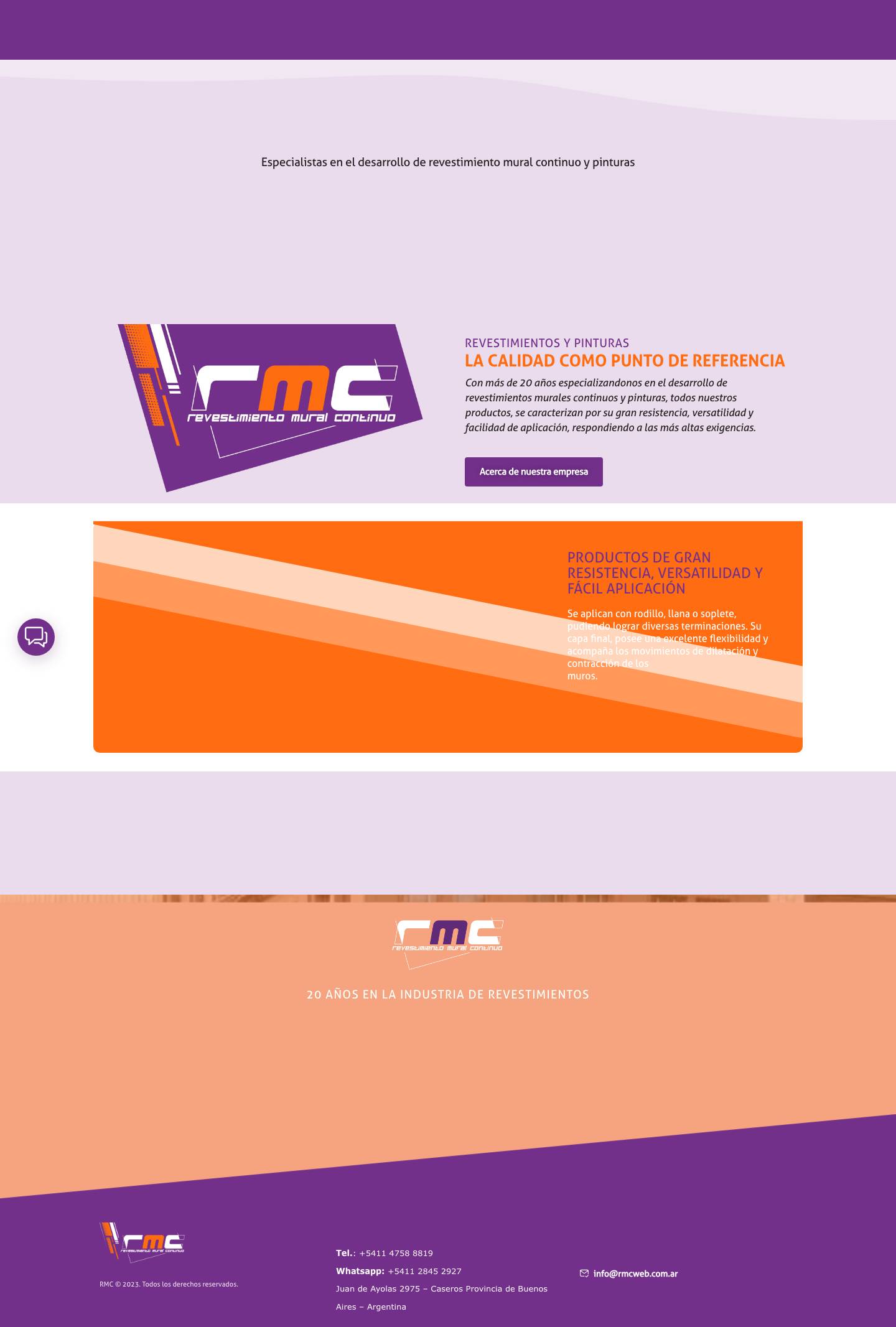 RMC – Revestimientos Murales Continuos - Full Screenshot