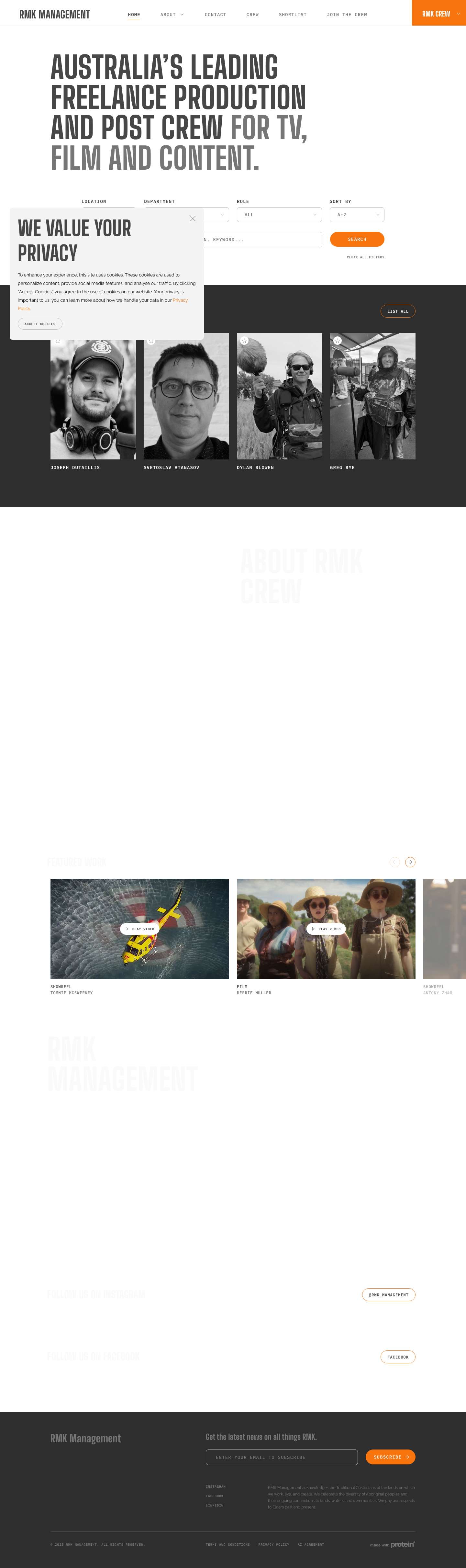 RMK Crew - Production and Post Production Crew Australia Wide - Full Screenshot