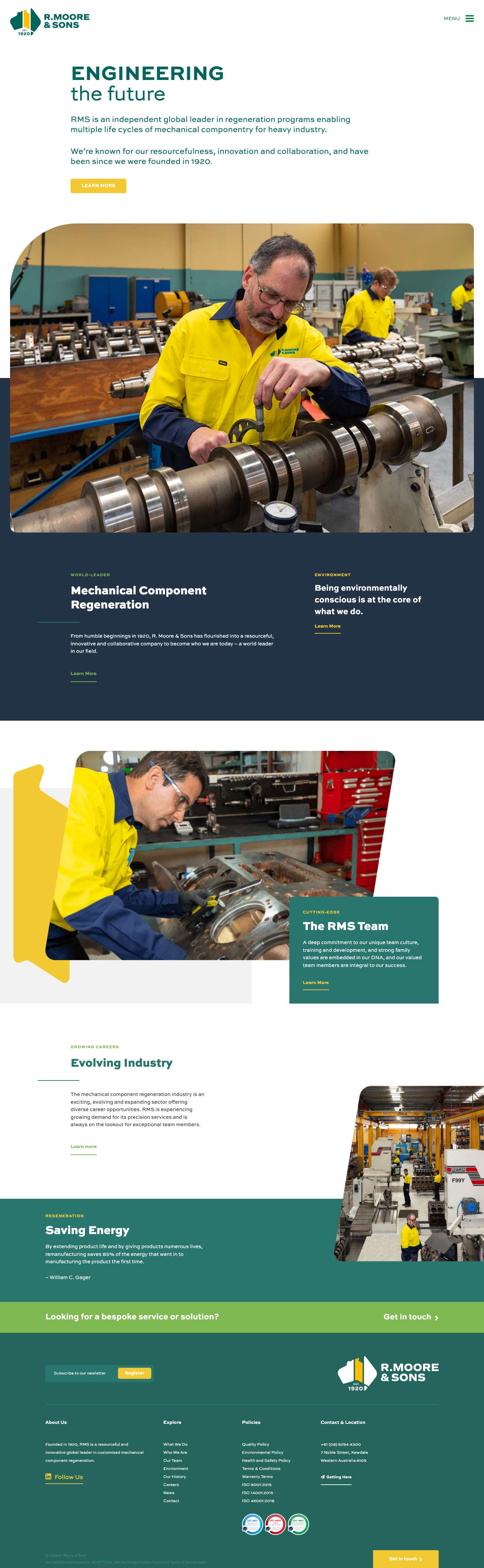 R. Moore & Sons | Engineering The Future - Full Screenshot