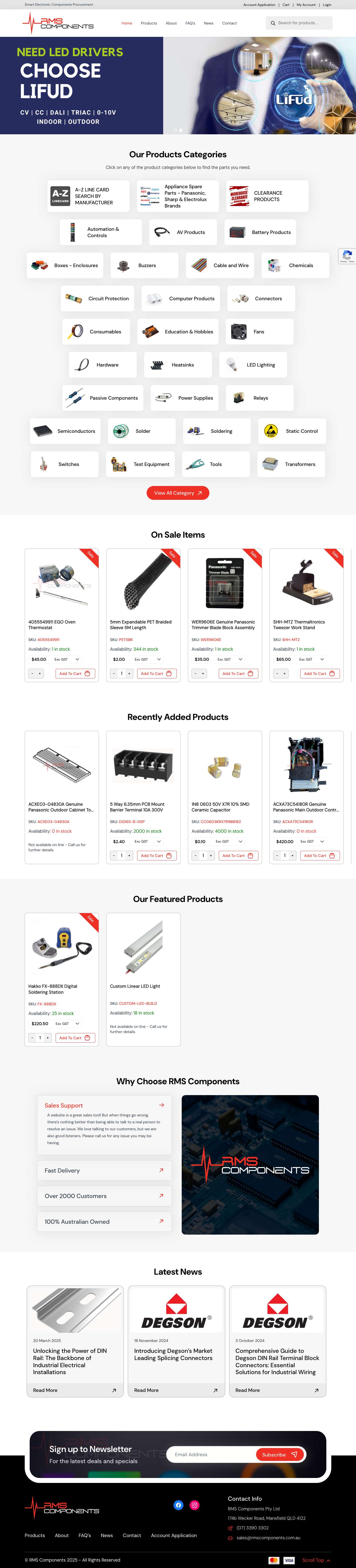 Electronic & Electrical Components - RMS Components - Full Screenshot