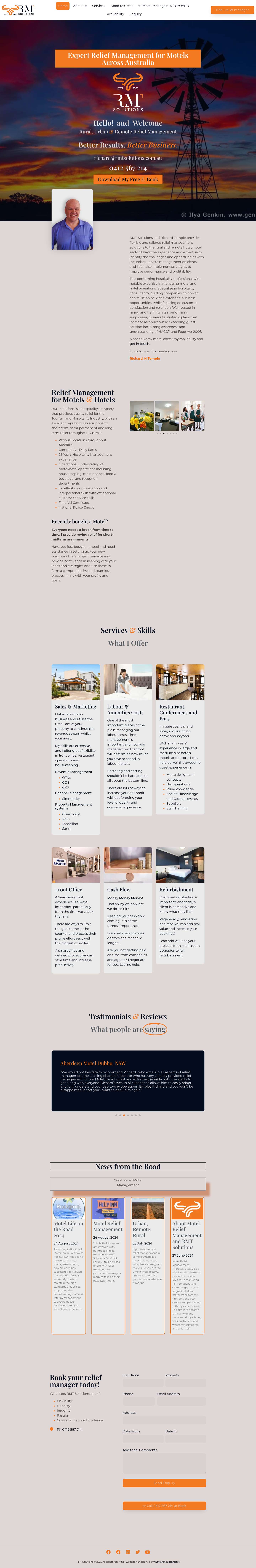 Motel Relief Management by RMT Solutions - Australia’s Expert Service - Full Screenshot