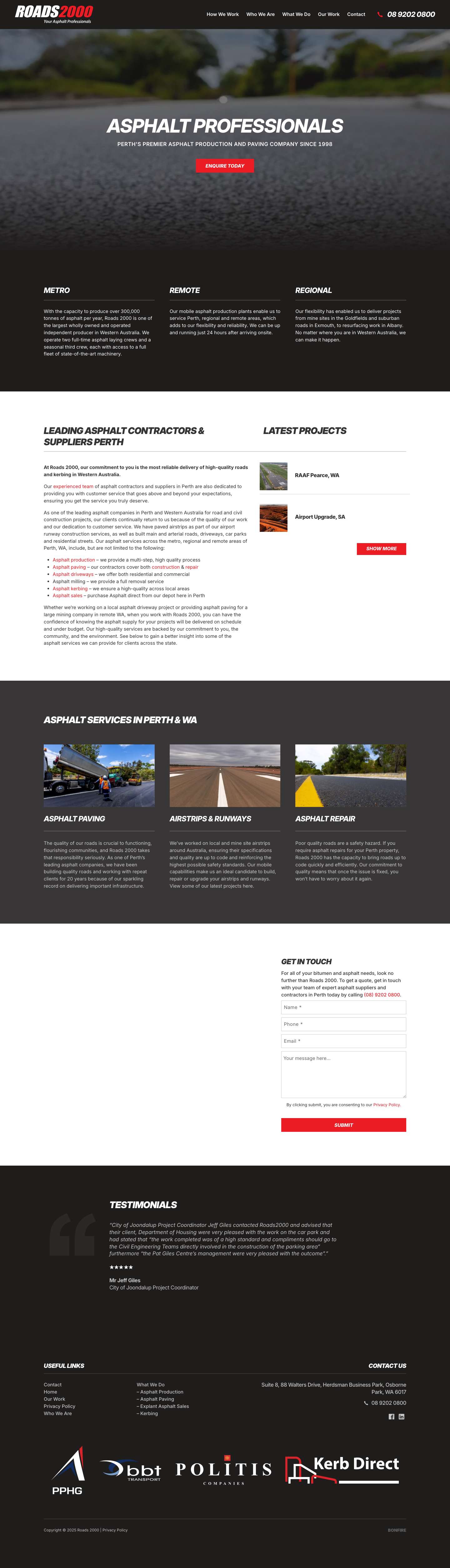 Asphalt Driveways | Leading Asphalt Supplier Company Perth - Full Screenshot