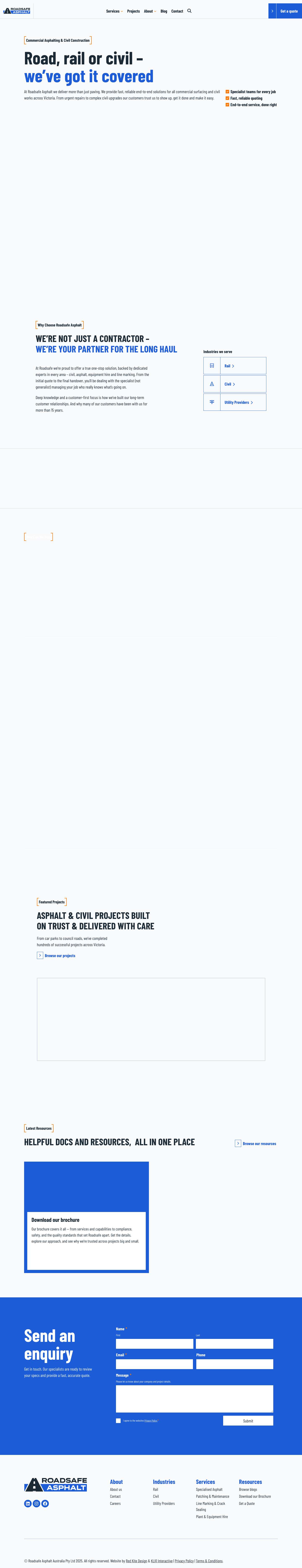 Asphalt Reinstatement and Road Repairs Contractors | Roadsafe Asphalt - Full Screenshot