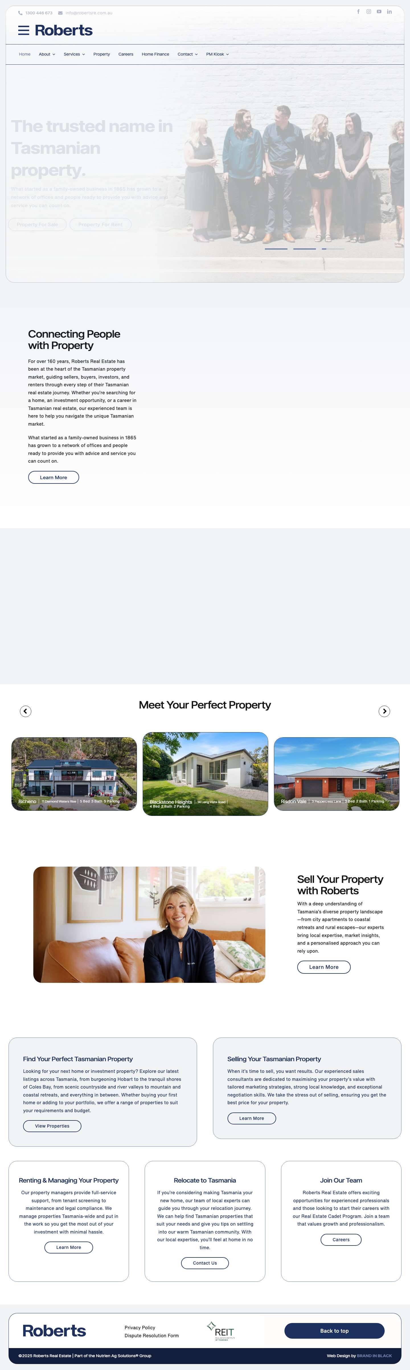 Roberts Real Estate - The trusted name in Tasmanian property. - Full Screenshot