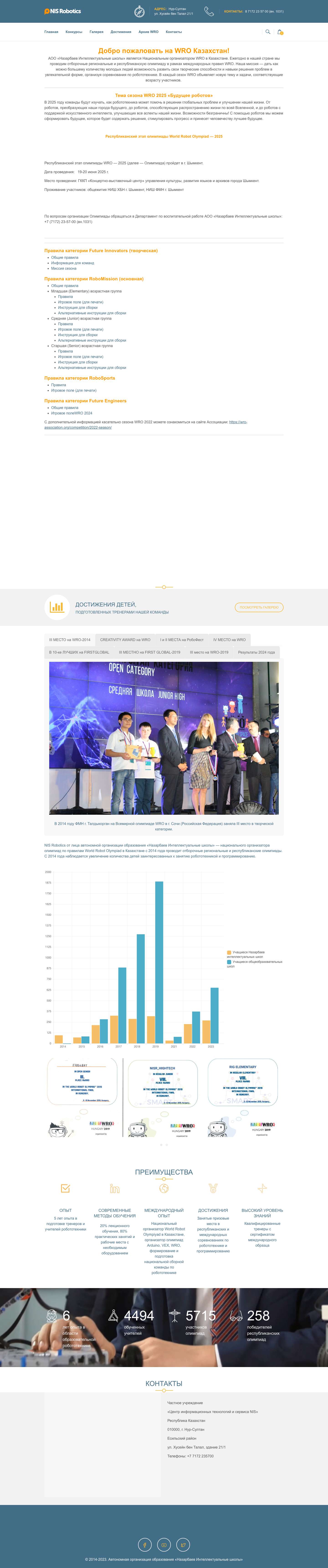 NIS Robotics | Центр образовательной робототехники - Full Screenshot