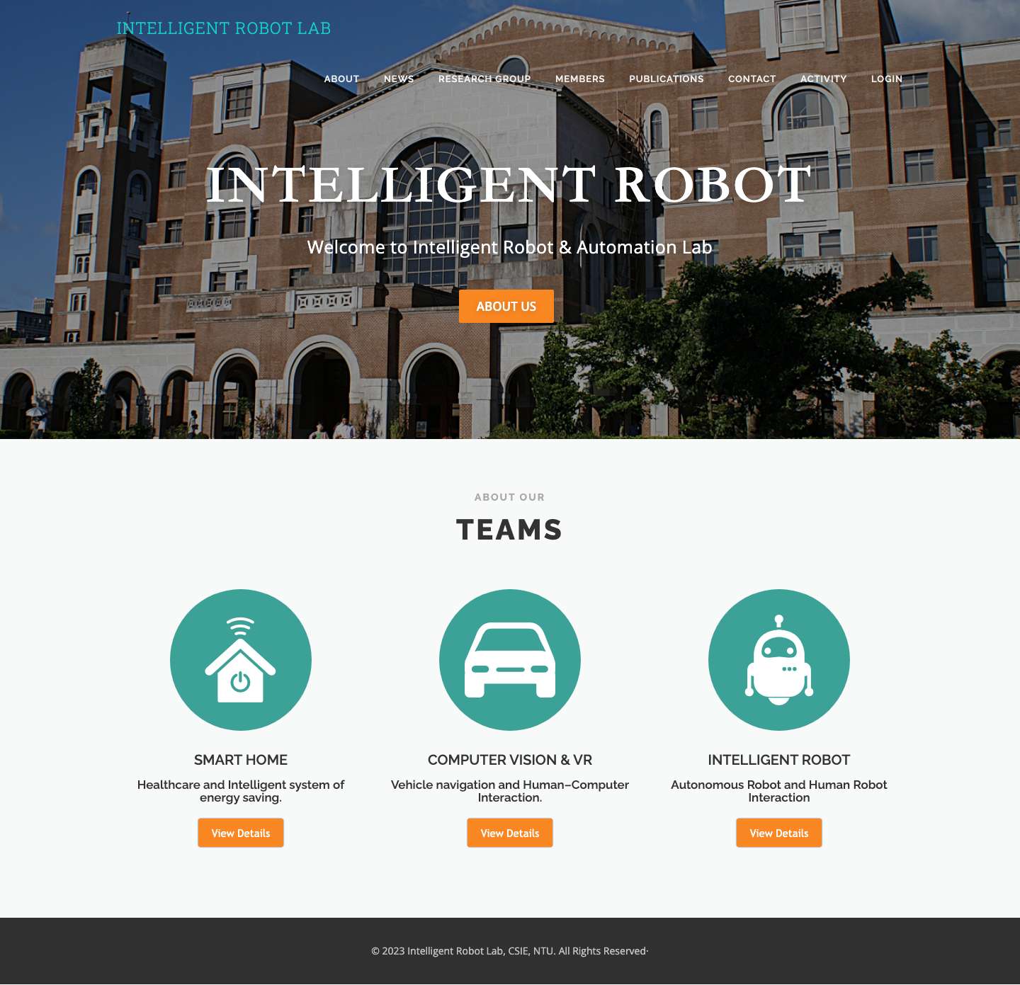 Intelligent Robot Lab – NTU - Full Screenshot