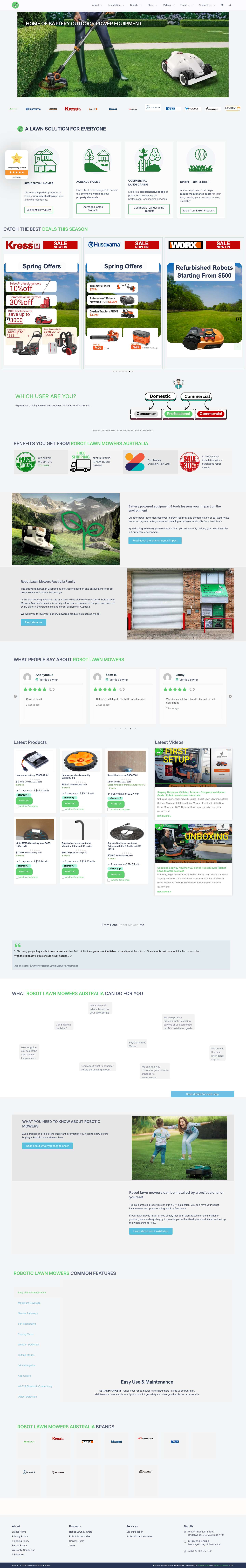 Robot/Automatic Lawn Mowers | Battery Powered Garden Tools - Full Screenshot