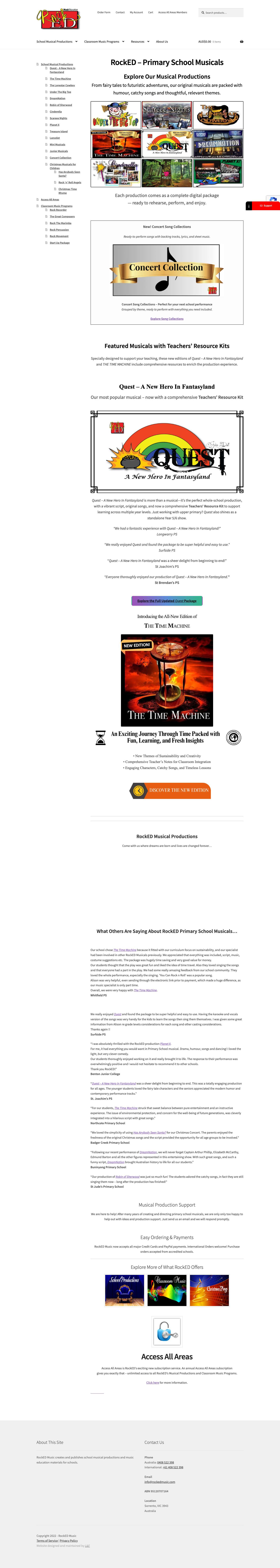 Primary School Musicals - RockED Music - Full Screenshot