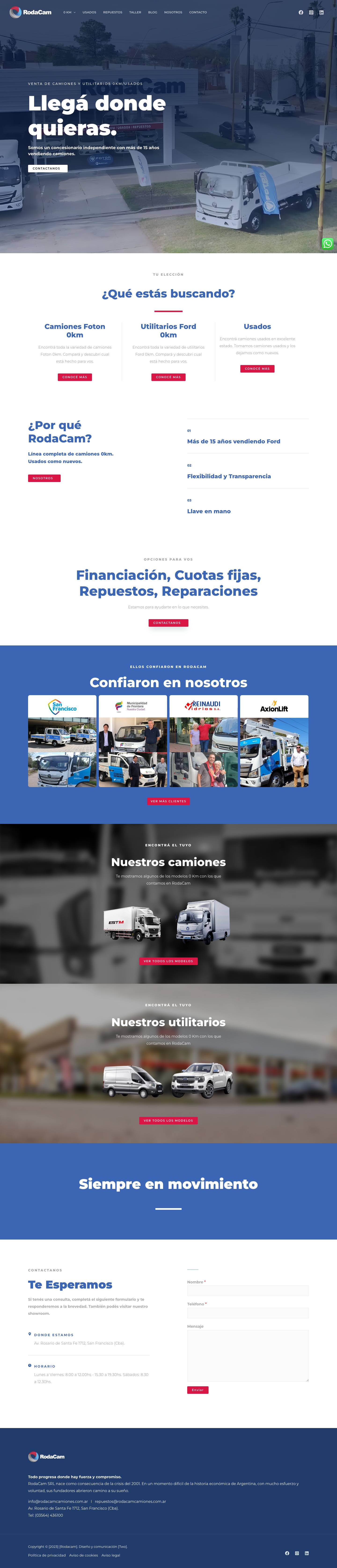 RodaCam: Venta de Camiones 0KM/Usados y Venta de Utilitarios 0 KM - Full Screenshot