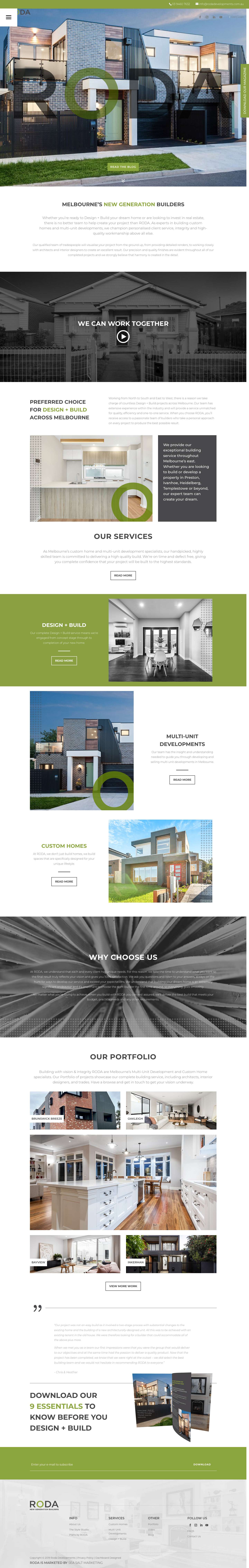 Custom Home Builders Melbourne | Developments & Multi Unit Builders Melbourne - Full Screenshot